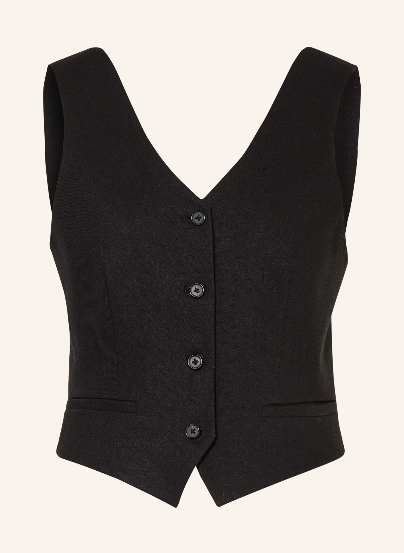 DRYKORN Blazer vest BALSCOTE with linen, Color: BLACK (Image 1)