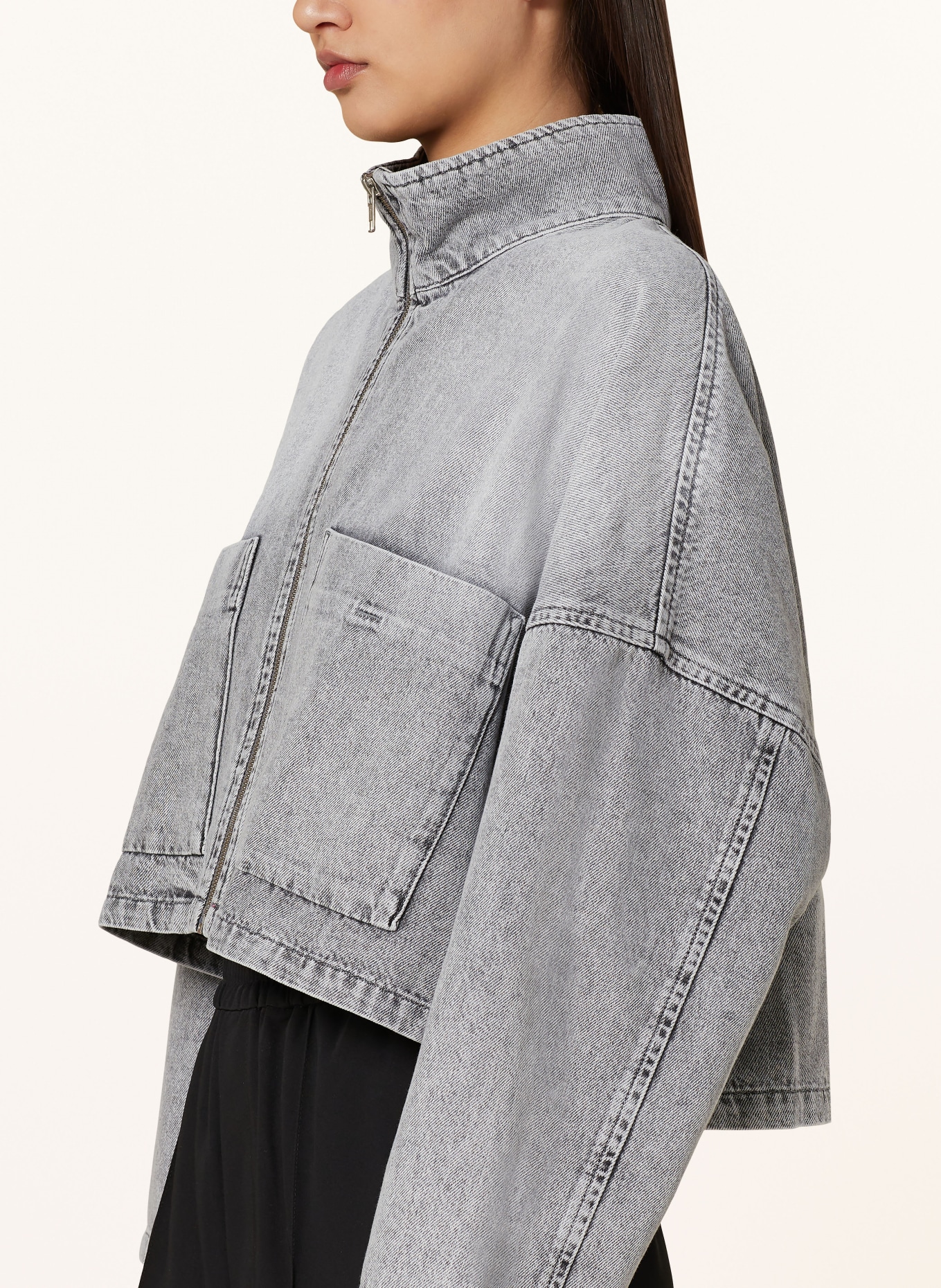 DRYKORN Cropped denim jacket ELSTOW, Color: GRAY (Image 4)