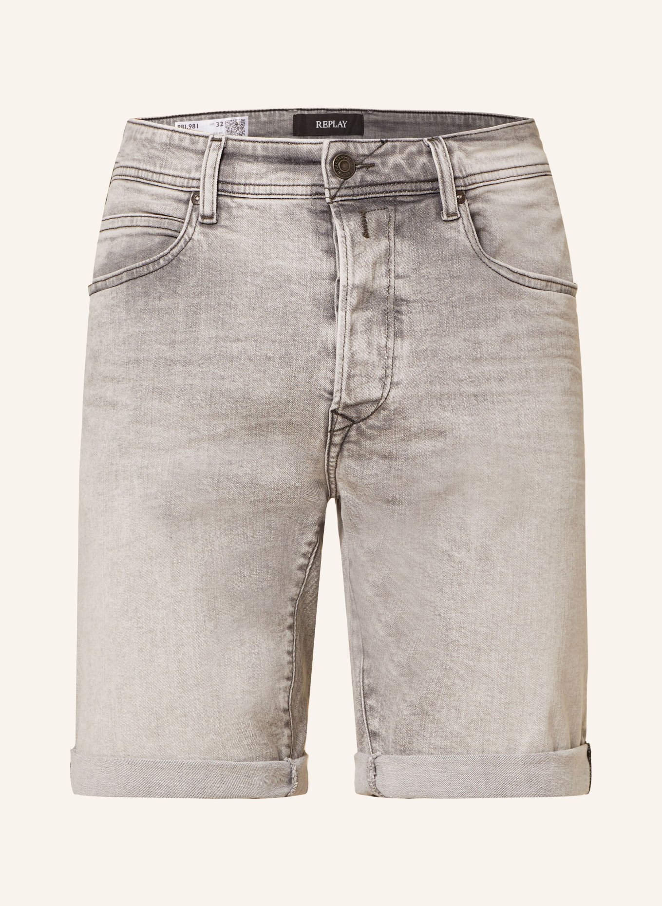 REPLAY Szorty jeansowe 573 tapered fit, Kolor: 095 light grey (Obrazek 1)