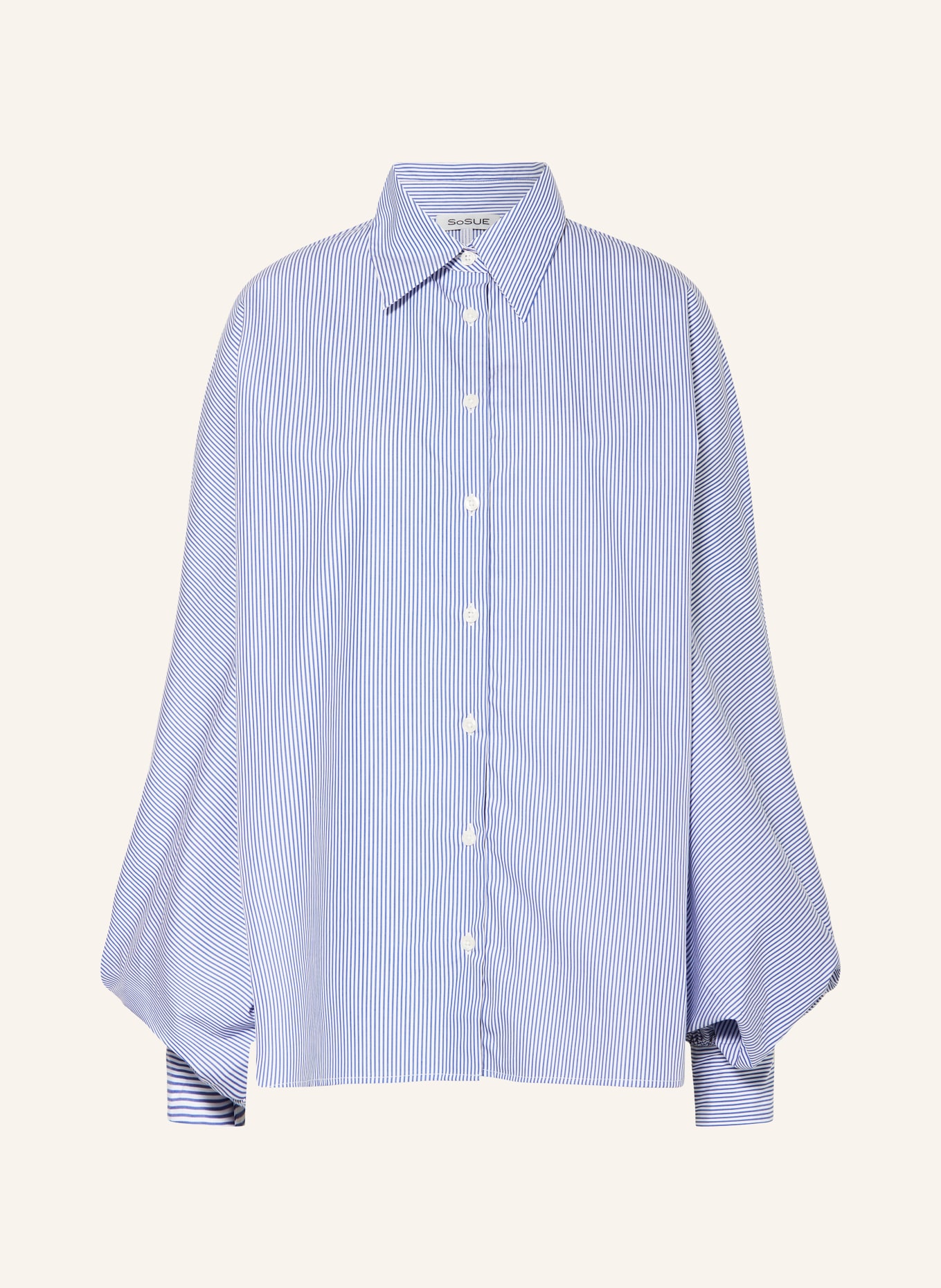 SoSUE Shirt blouse ANTONIA, Color: WHITE/ BLUE (Image 1)