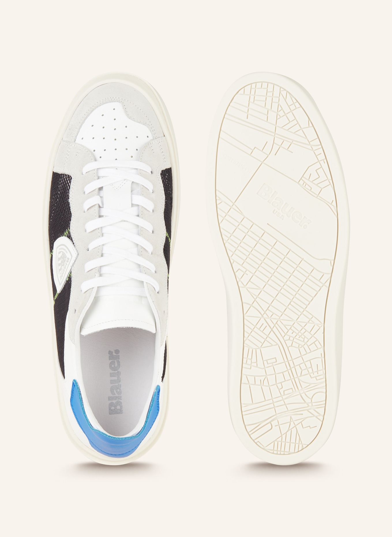 Blauer Sneaker STATEN, Farbe: WEISS/ SCHWARZ/ HELLGRAU (Bild 5)
