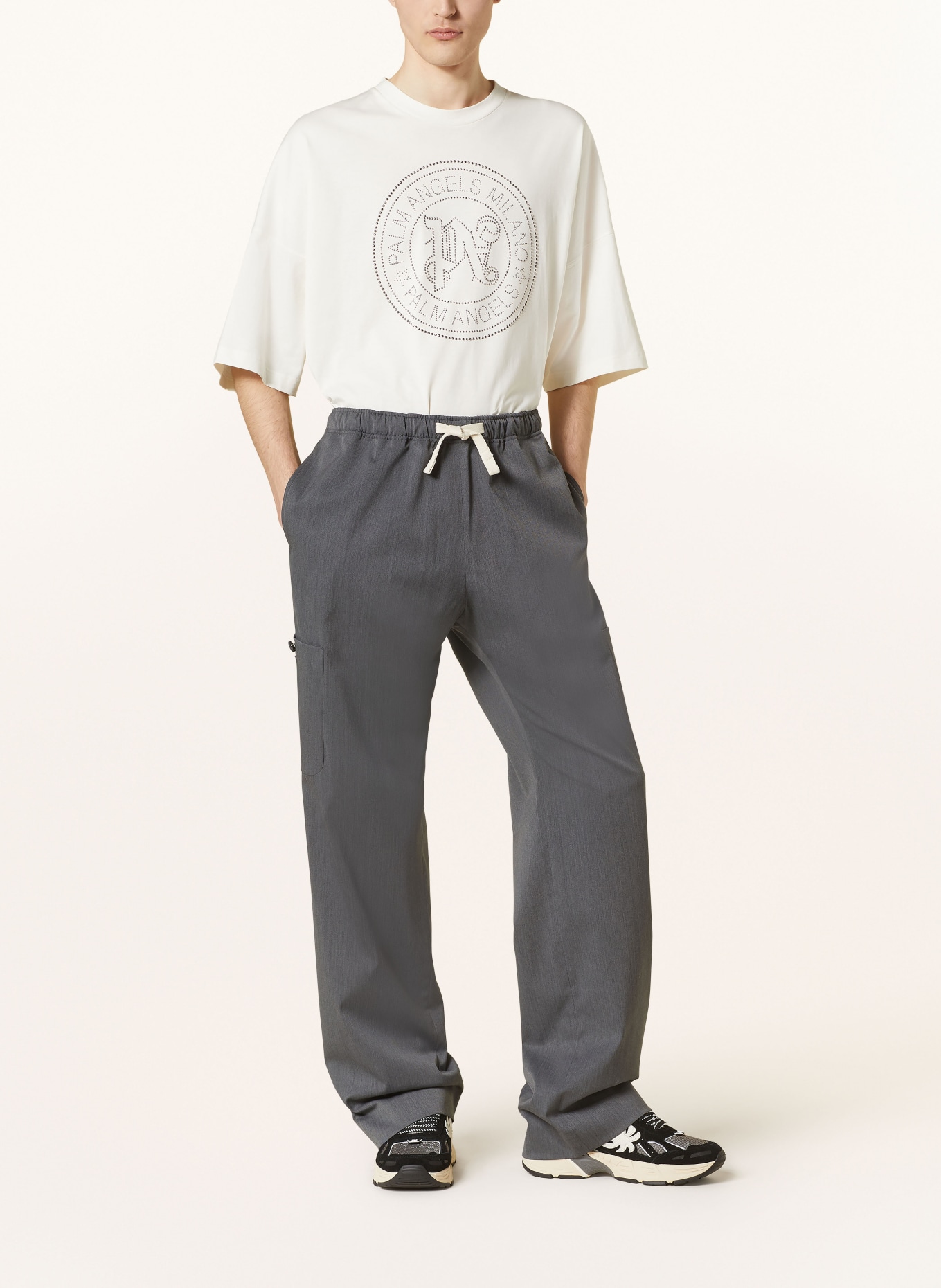 Palm Angels Trousers in jogger style loose fit, Color: DARK GRAY (Image 3)
