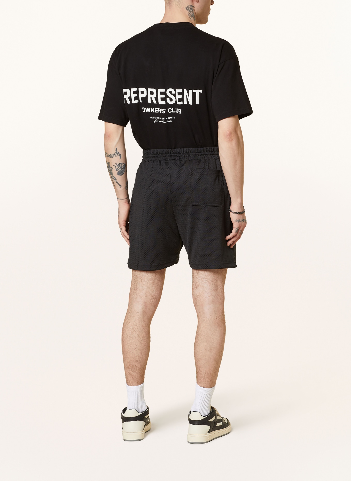 REPRESENT Shorts OWNERS CLUB, Color: BLACK (Image 3)
