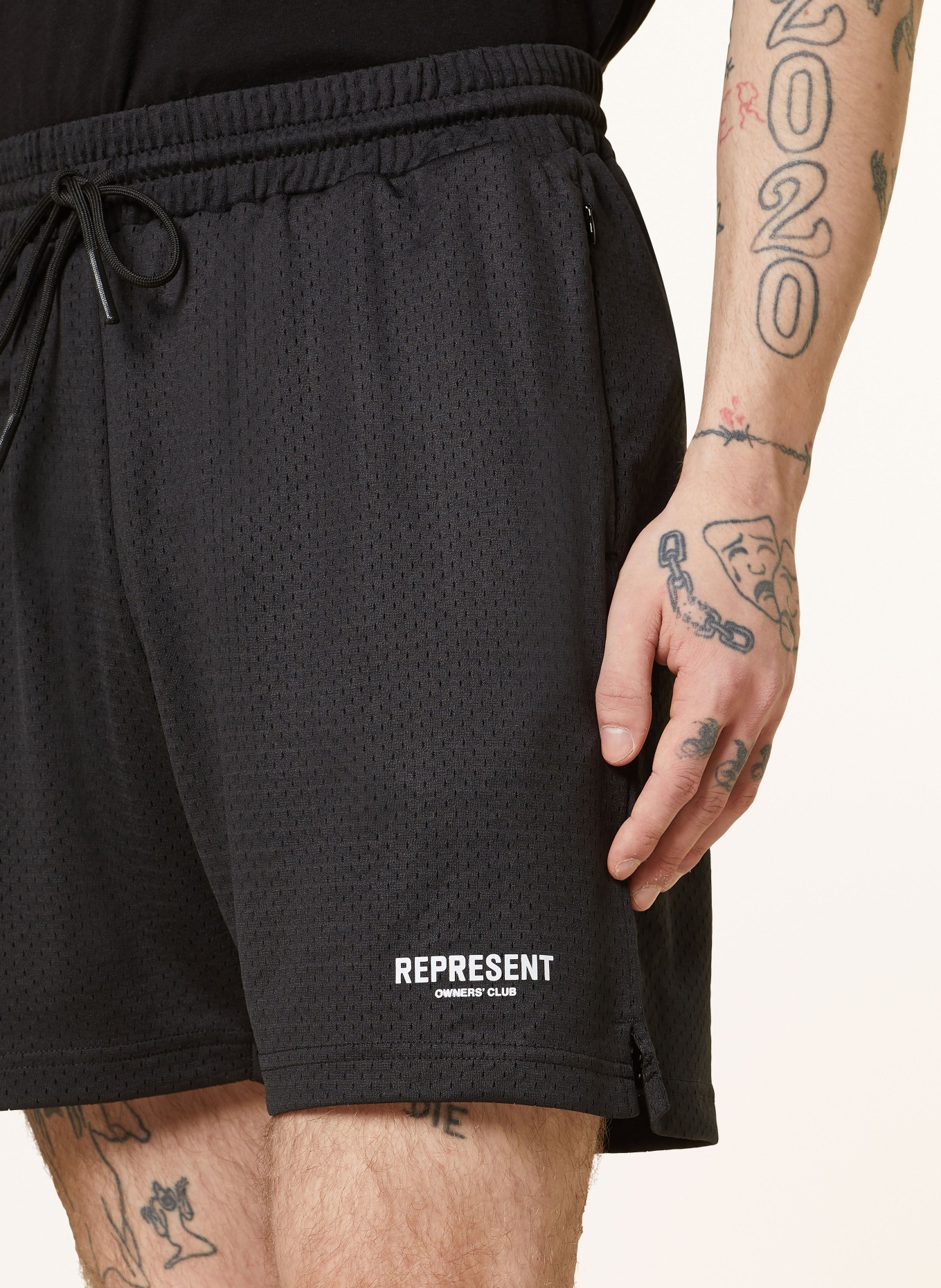 REPRESENT Shorts OWNERS CLUB, Color: BLACK (Image 5)