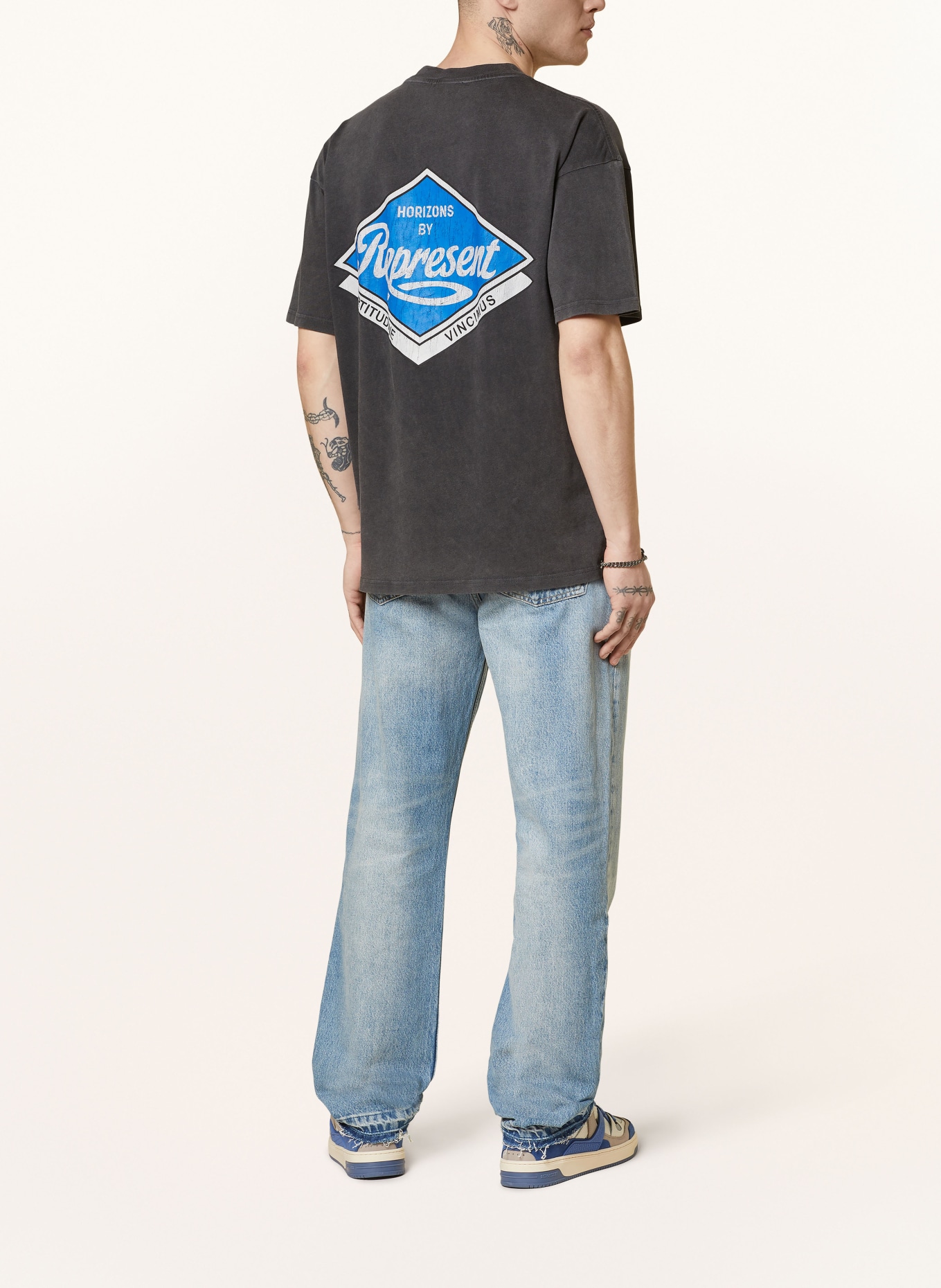 REPRESENT Oversized-Shirt CLASSIC PARTS, Farbe: DUNKELGRAU/ BLAU/ WEISS (Bild 2)