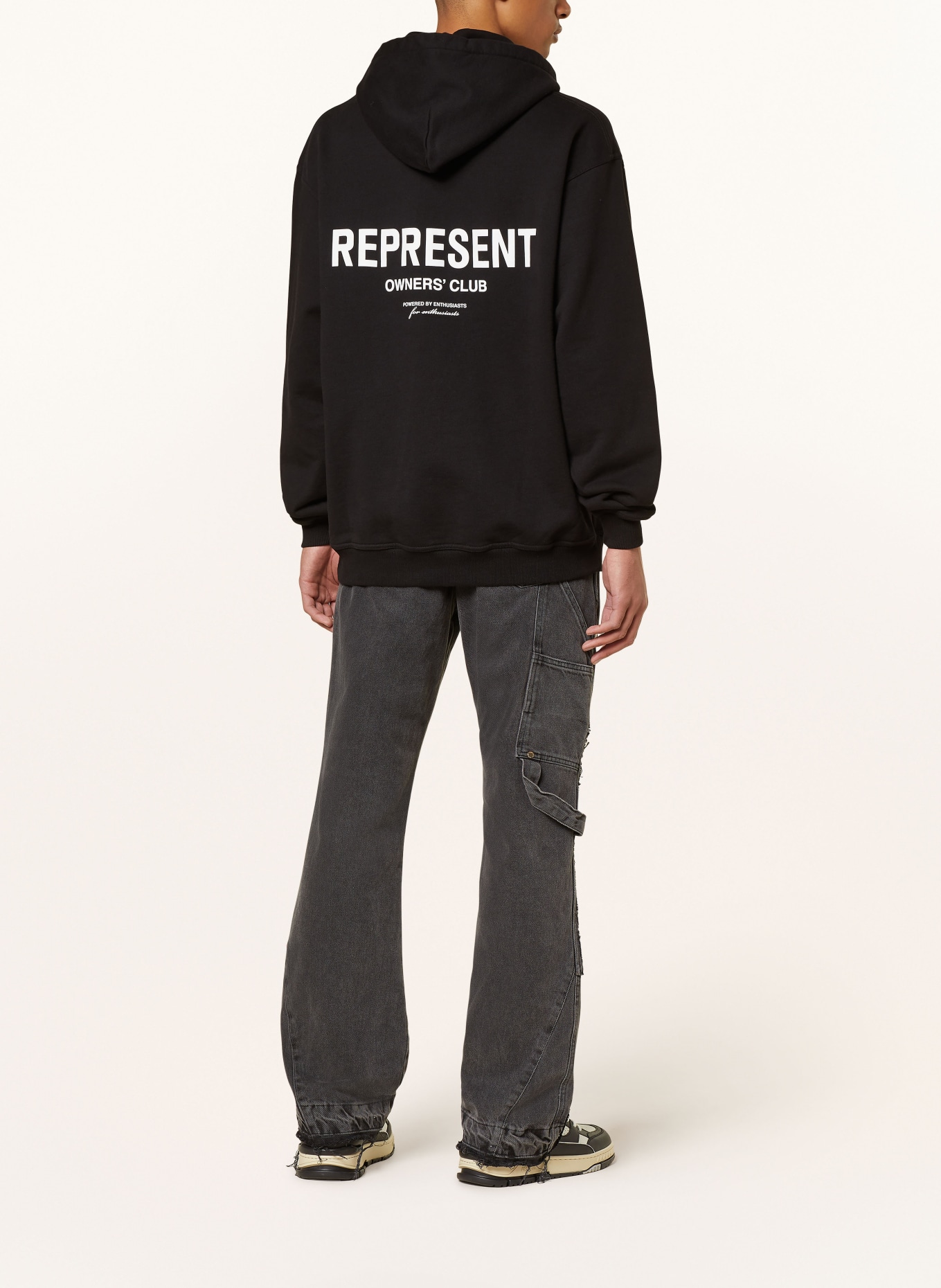 REPRESENT Hoodie OWNERS CLUB, Color: BLACK/ WHITE (Image 2)