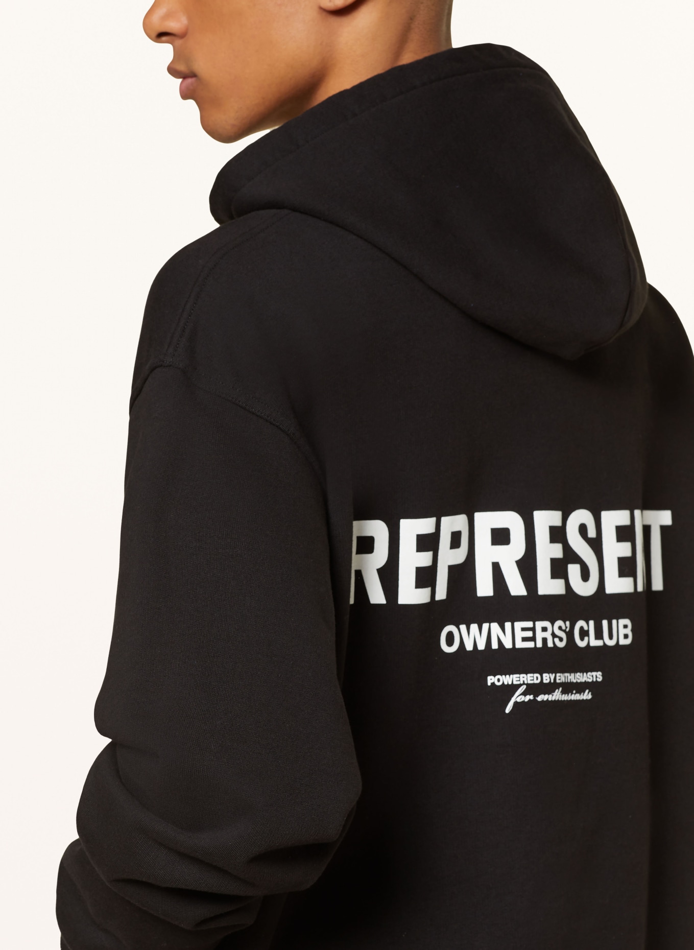 REPRESENT Hoodie OWNERS CLUB, Color: BLACK/ WHITE (Image 5)