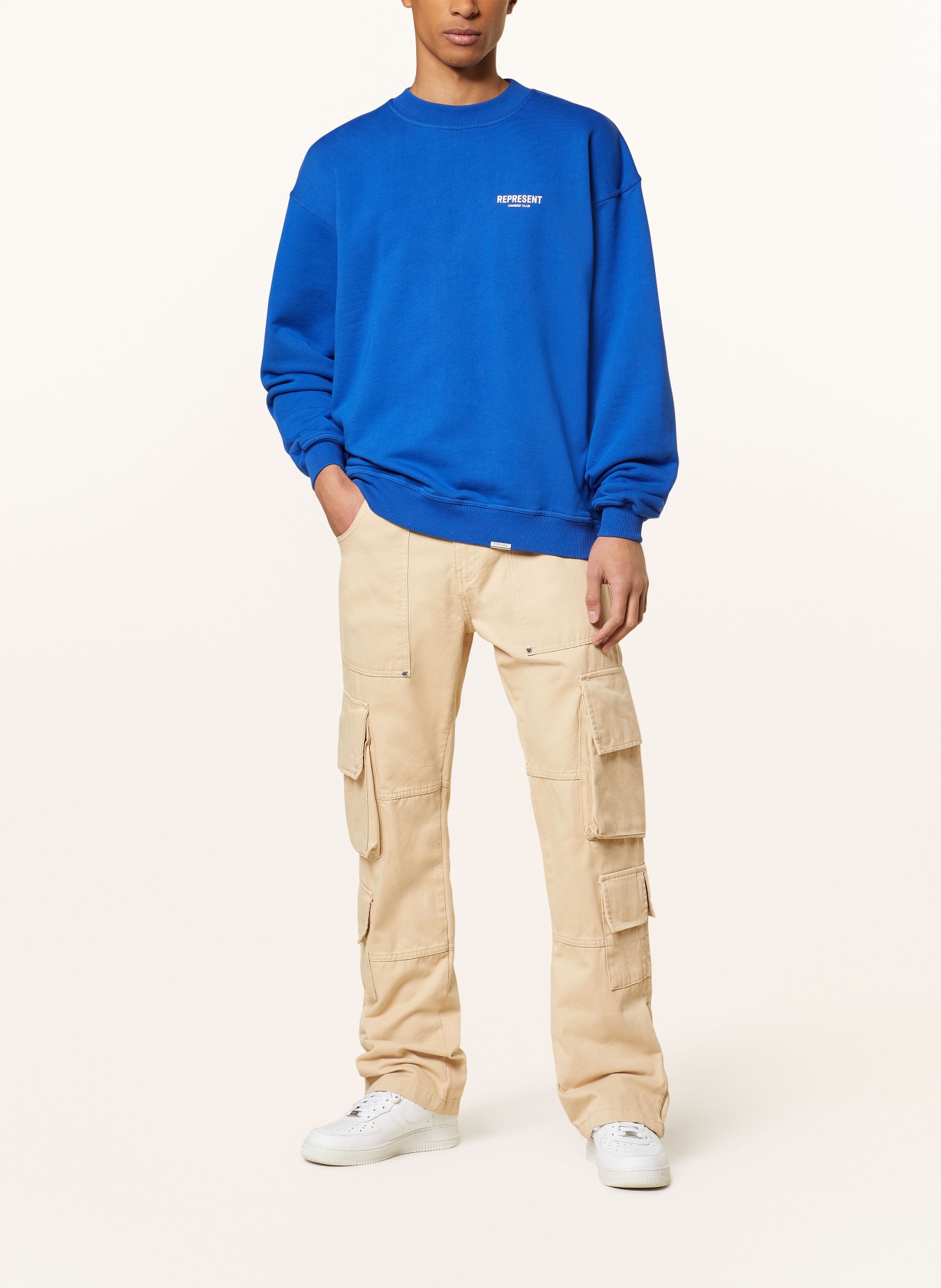 REPRESENT Sweatshirt OWNERS CLUB in blue/ white