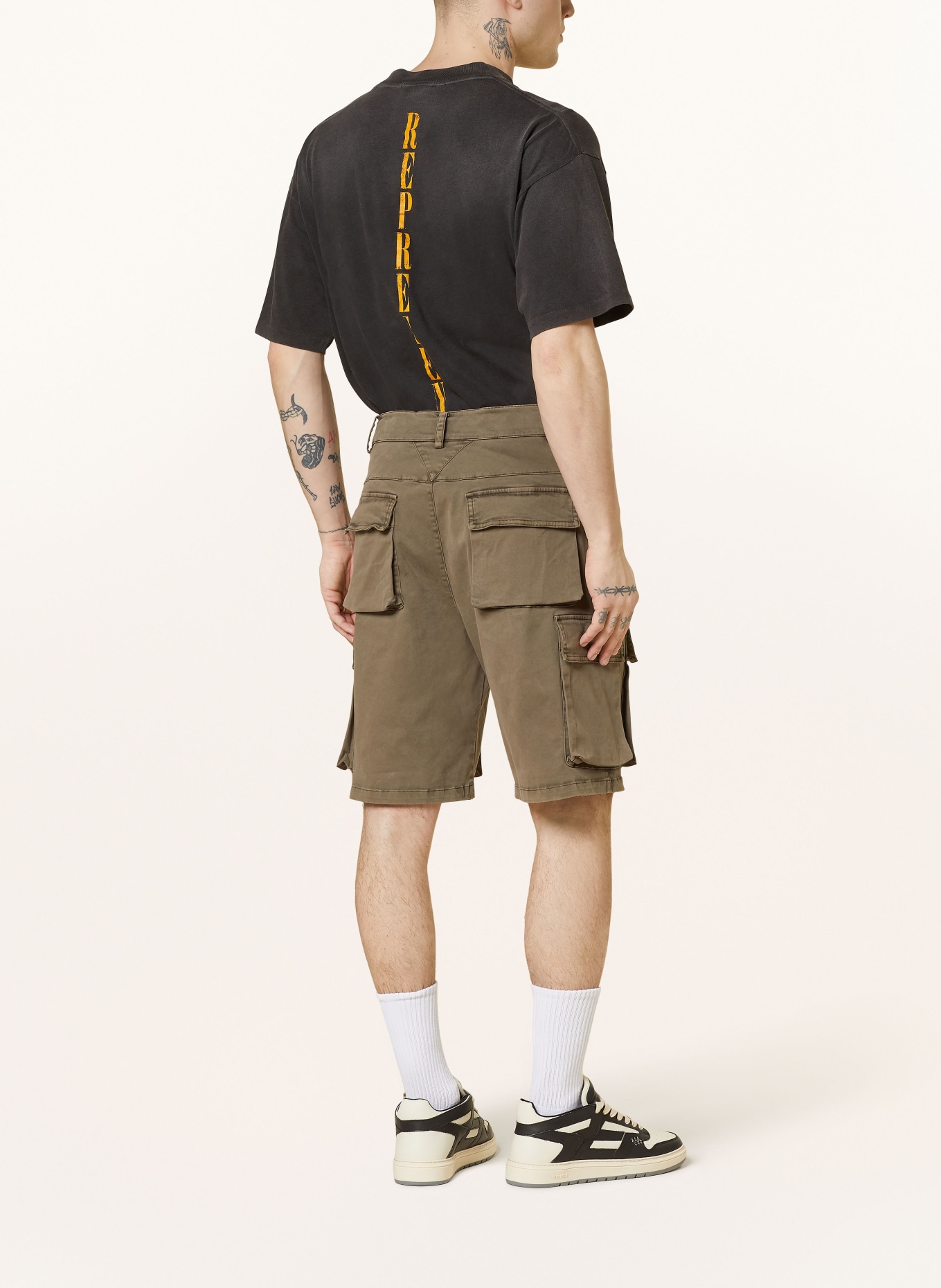 REPRESENT Cargo shorts, Color: DARK BROWN (Image 3)