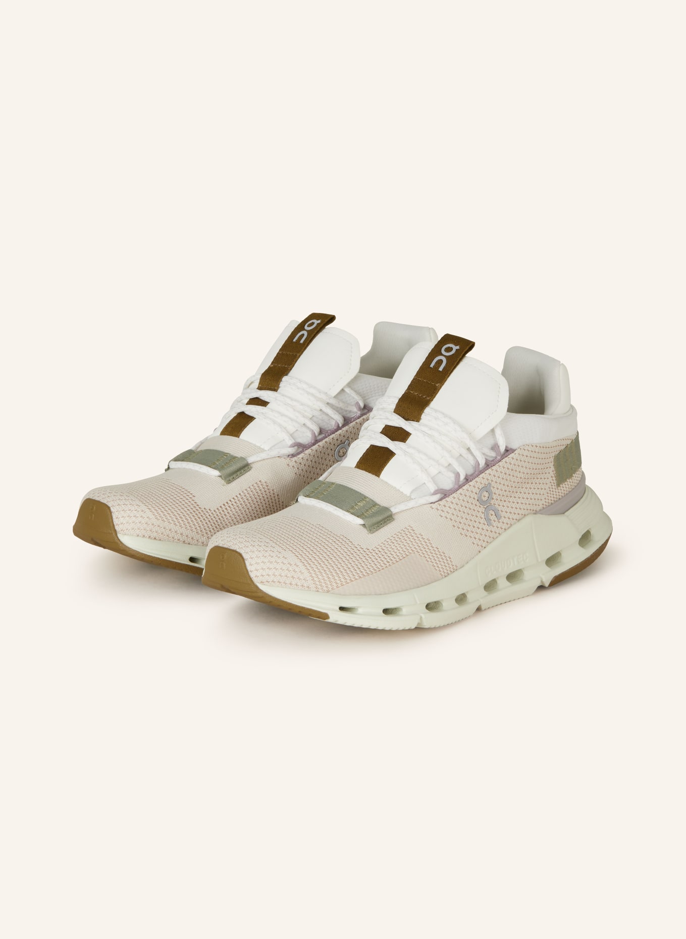 On Sneakers CLOUDNOVA, Color: LIGHT BROWN/ OLIVE (Image 1)