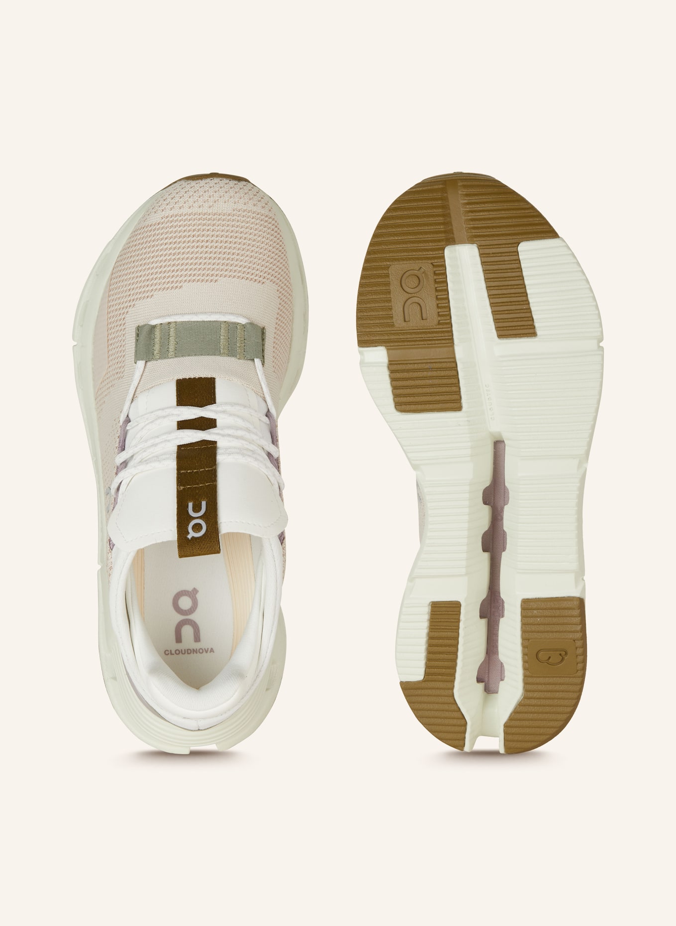 On Sneakers CLOUDNOVA, Color: LIGHT BROWN/ OLIVE (Image 5)