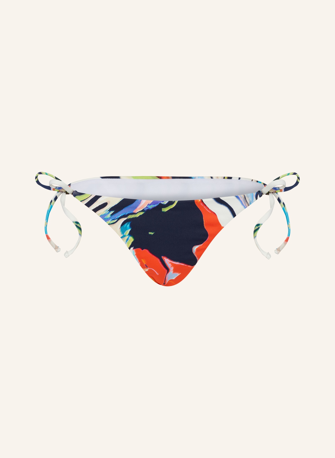 MRS & HUGS Triangel-Bikini-Hose, Farbe: WEISS/ ORANGE/ DUNKELBLAU (Bild 1)