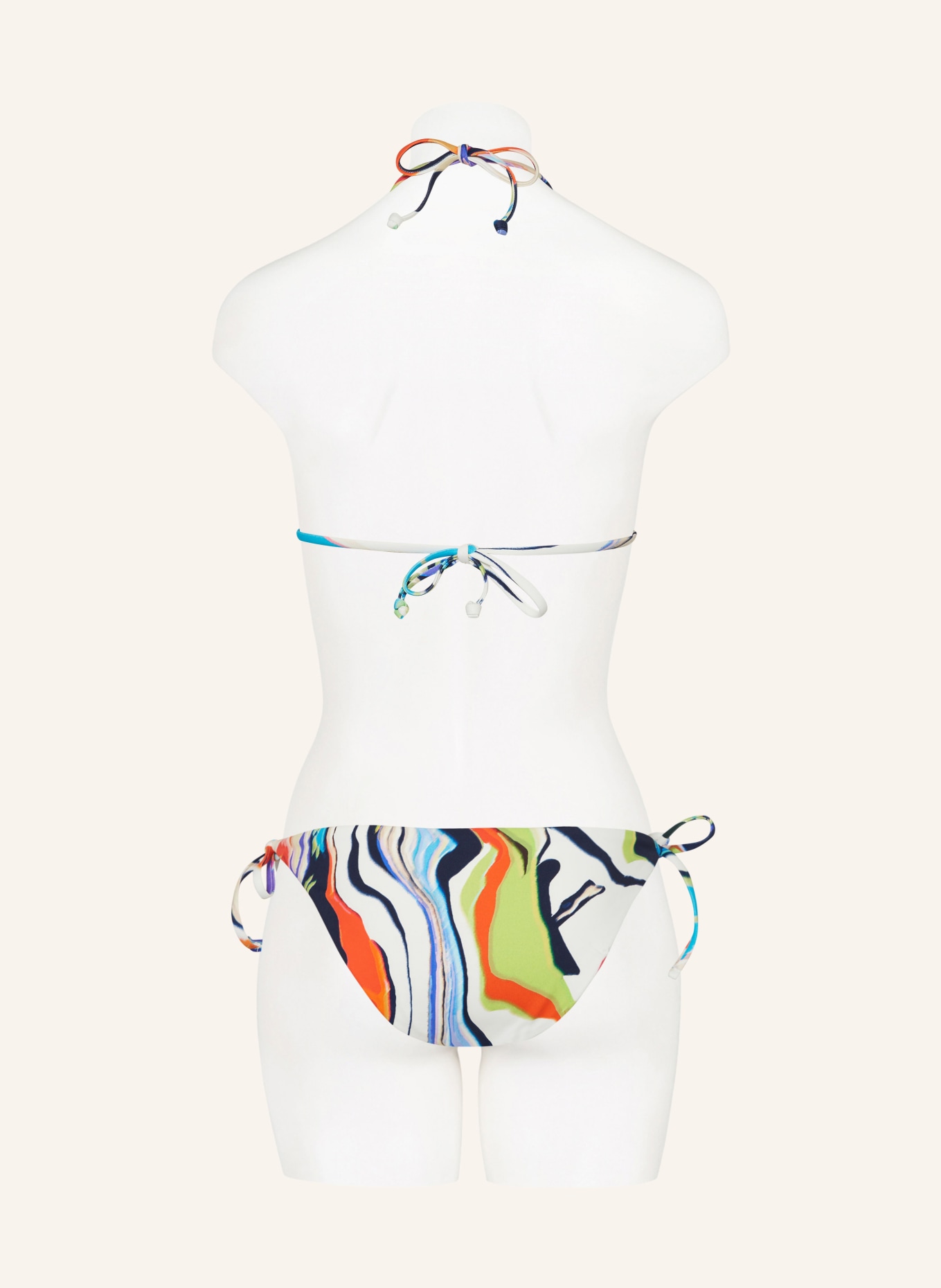 MRS & HUGS Triangel-Bikini-Hose, Farbe: WEISS/ ORANGE/ DUNKELBLAU (Bild 3)