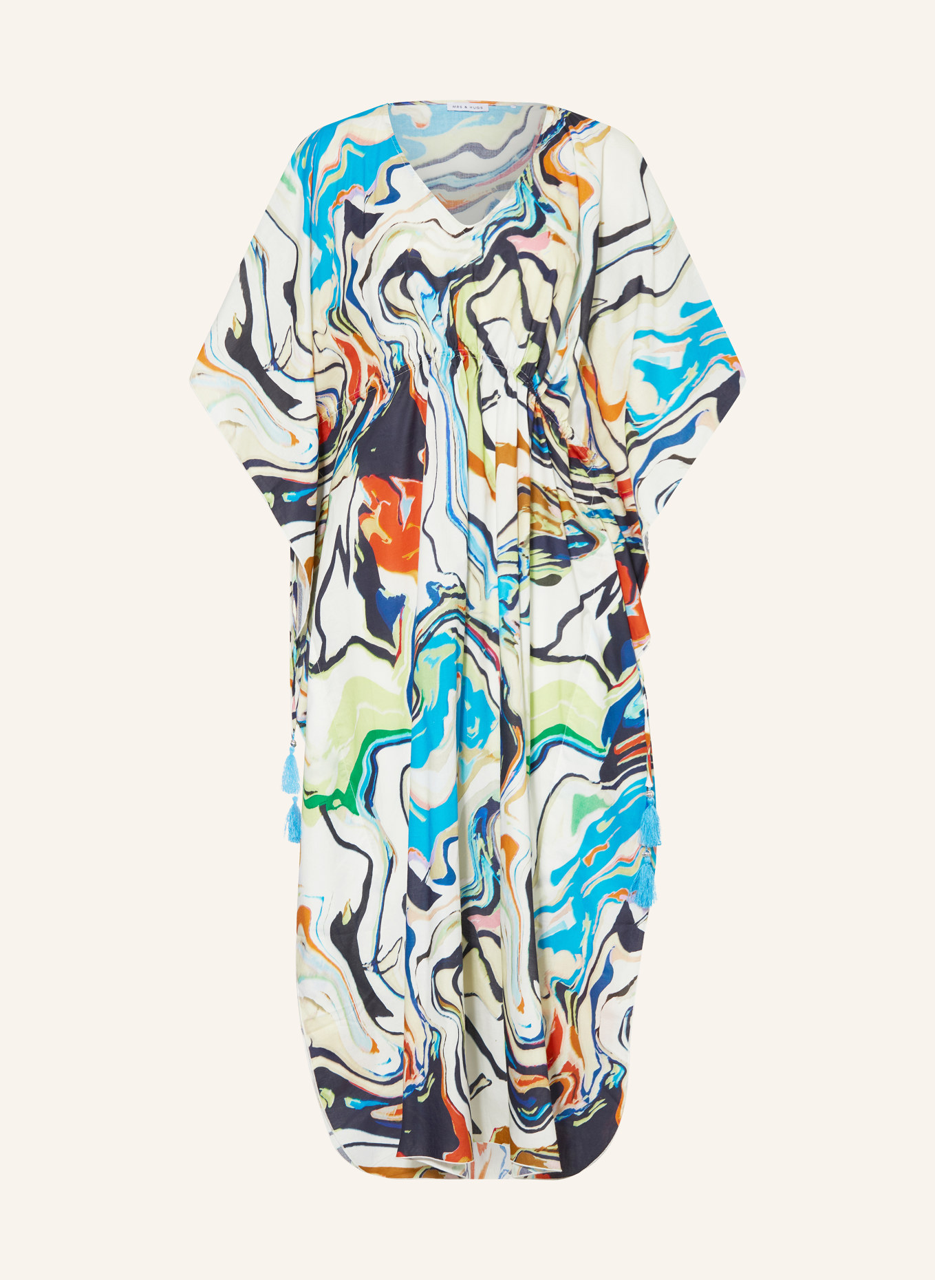 MRS & HUGS Beach dress, Color: WHITE/ GREEN/ DARK BLUE (Image 1)