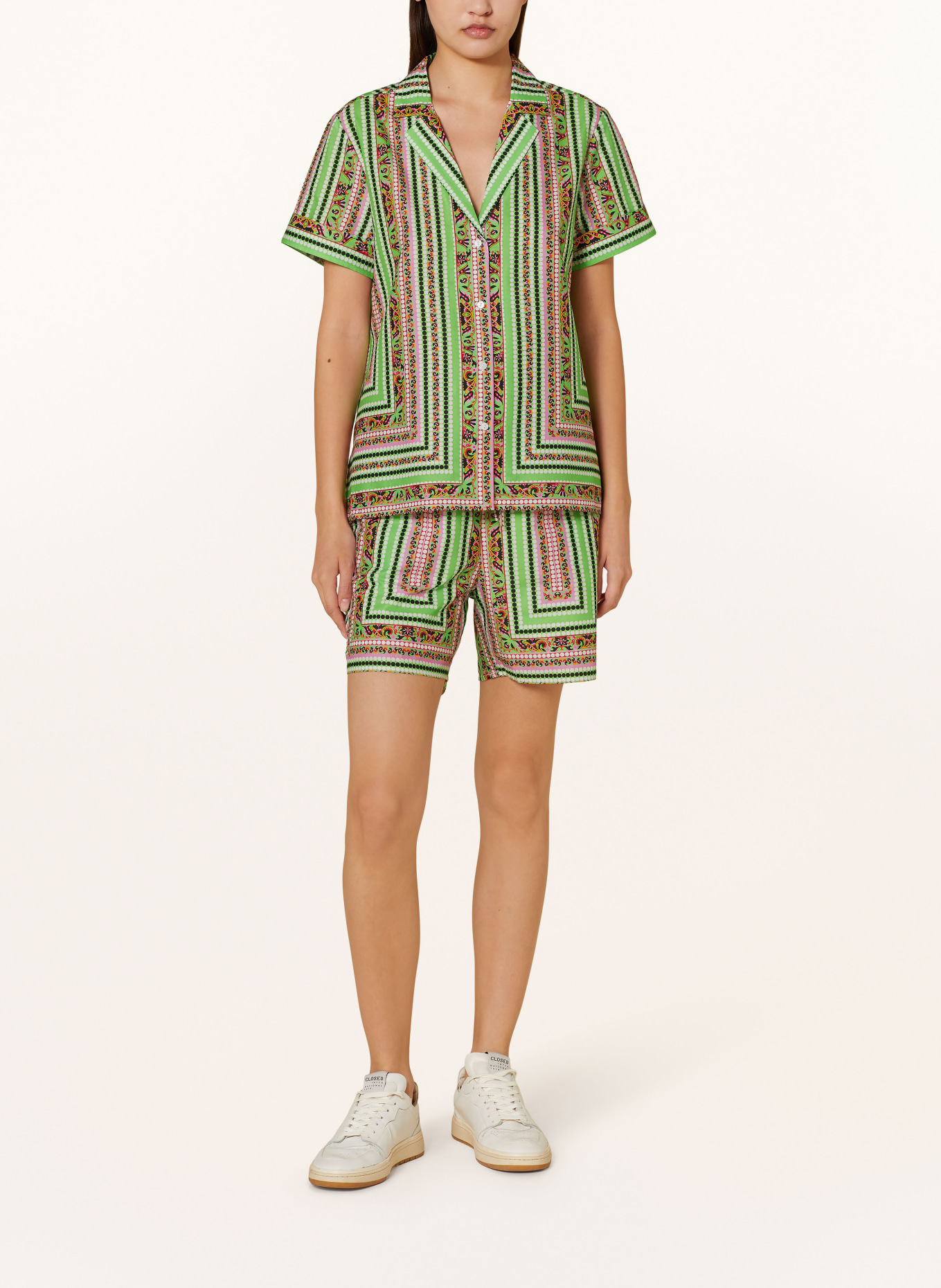 MRS & HUGS Bluse: HELLGRÜN / WEISS / ROSA