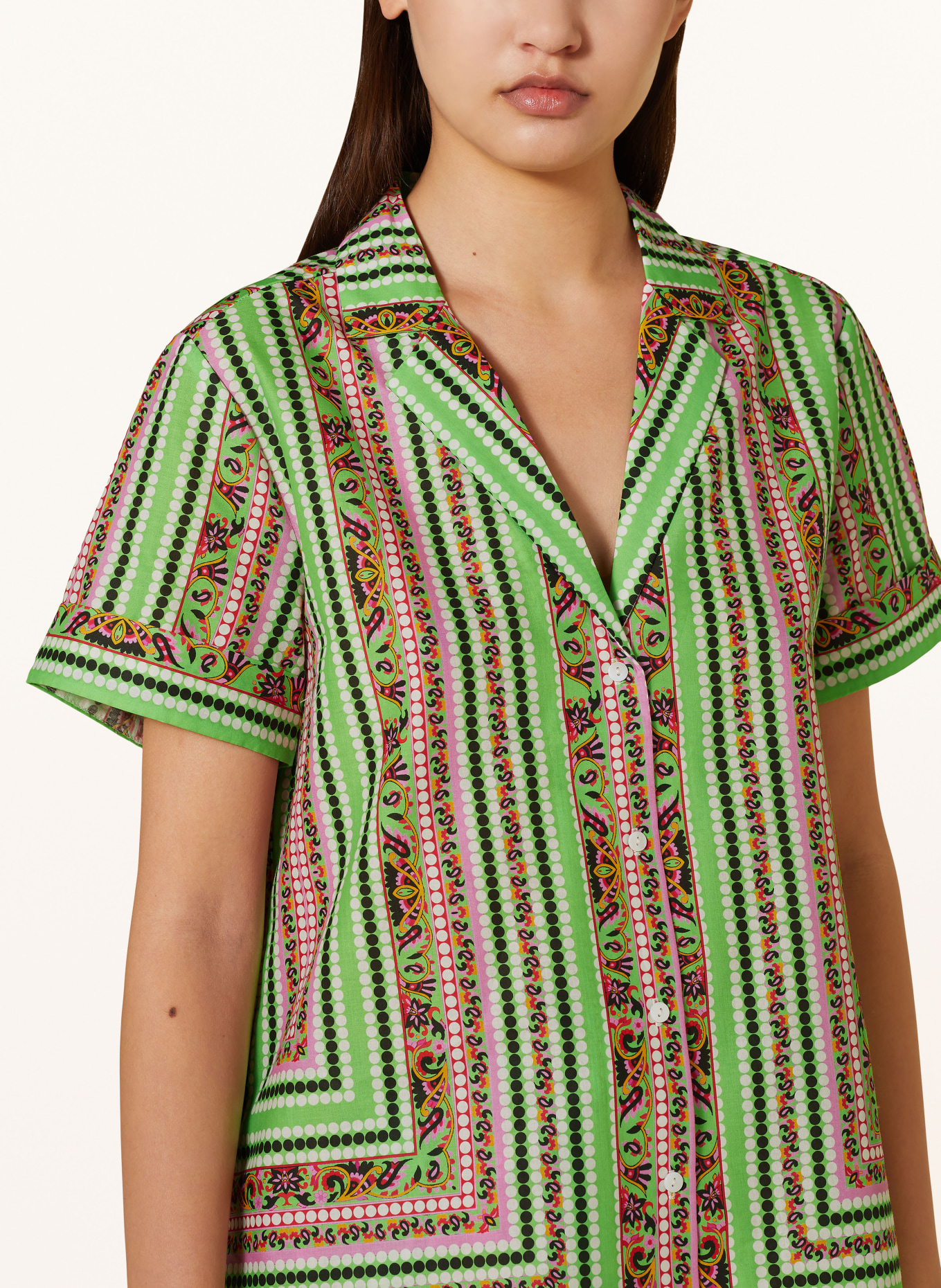 MRS & HUGS Bluse: HELLGRÜN / WEISS / ROSA