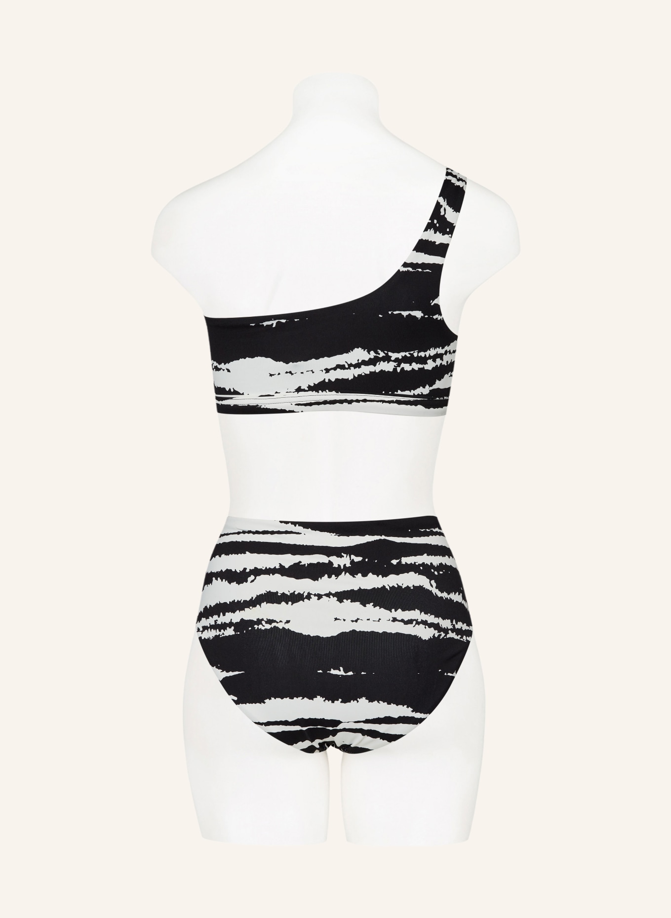 MRS & HUGS One-shoulder bikini top, Color: BLACK/ WHITE (Image 3)