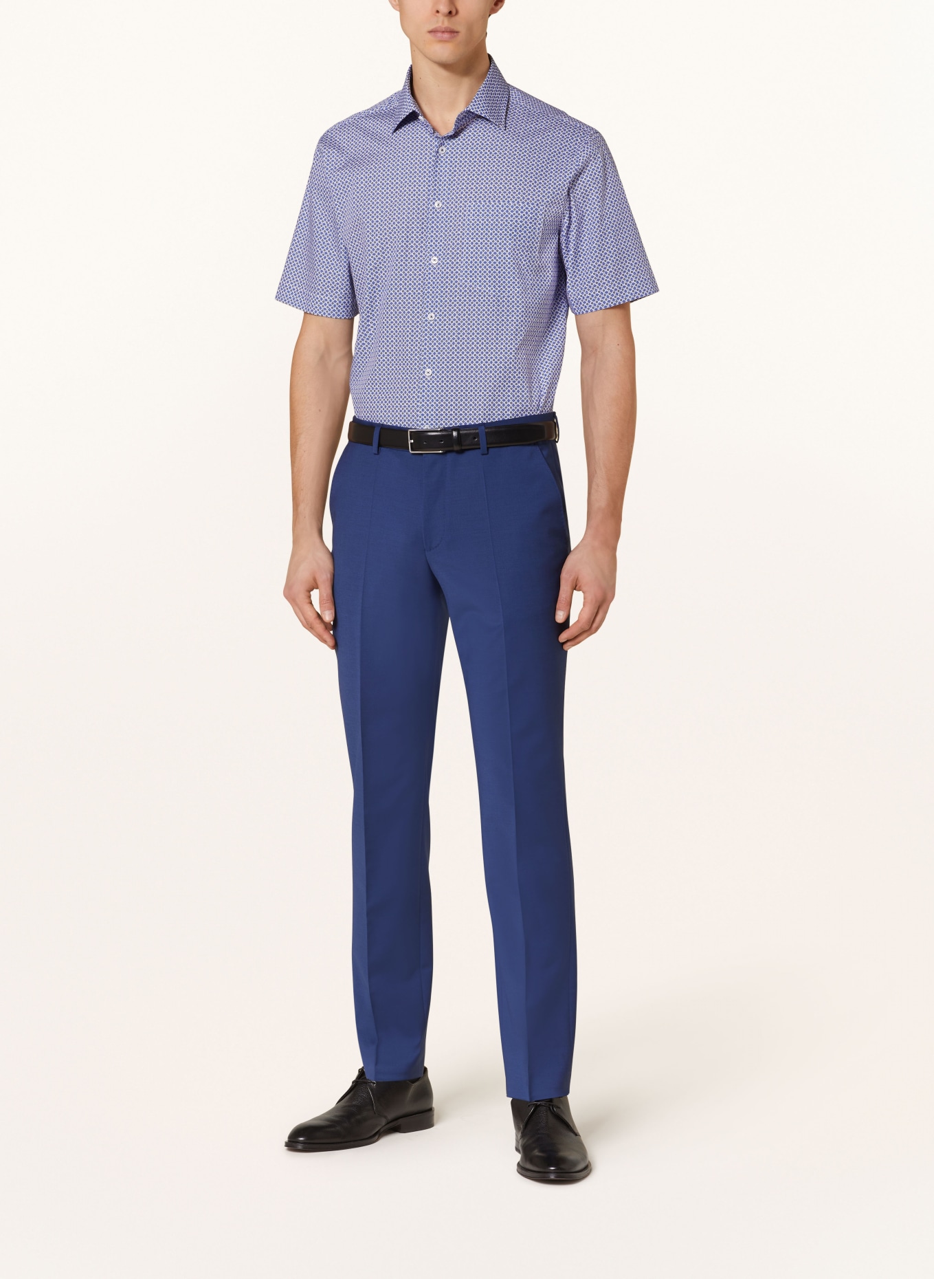 seidensticker Short sleeve shirt regular fit, Color: BLUE/ WHITE/ BLACK (Image 2)