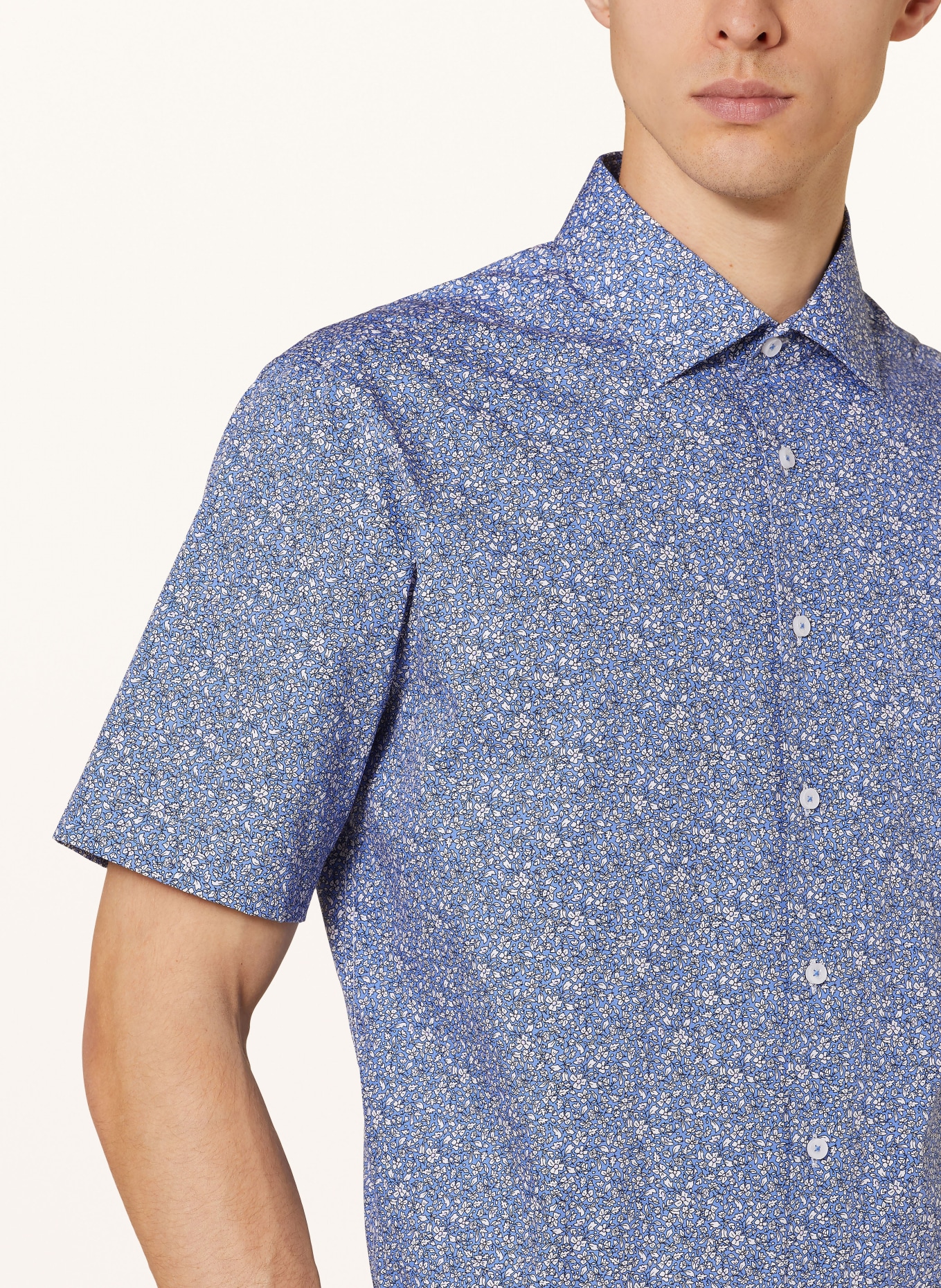 seidensticker Short sleeve shirt regular fit, Color: BLUE/ WHITE (Image 4)