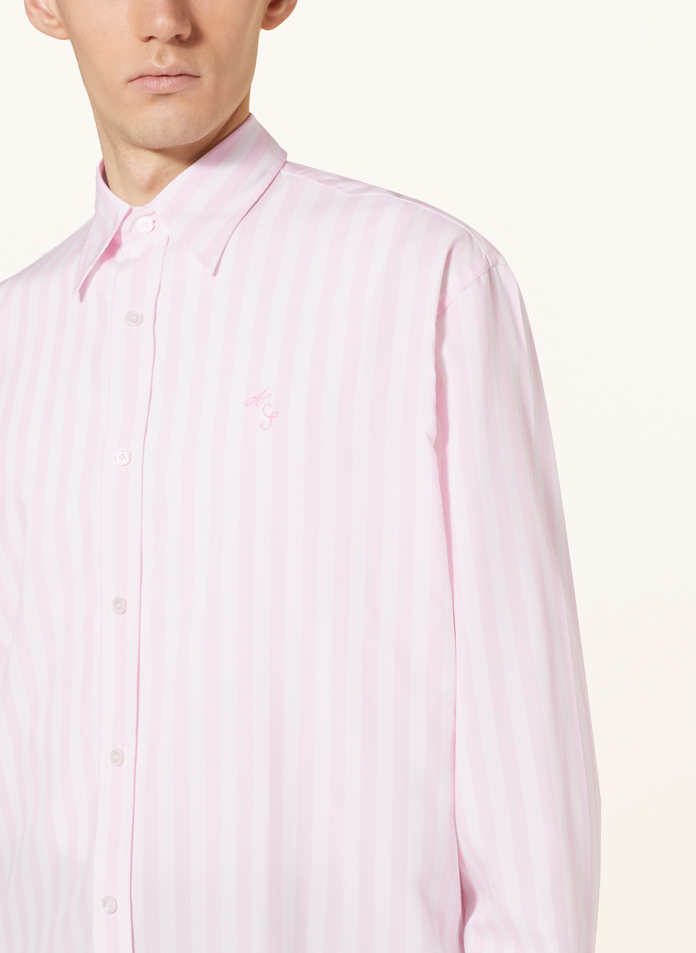 Acne Studios Shirt comfort fit, Color: WHITE/ PINK (Image 4)