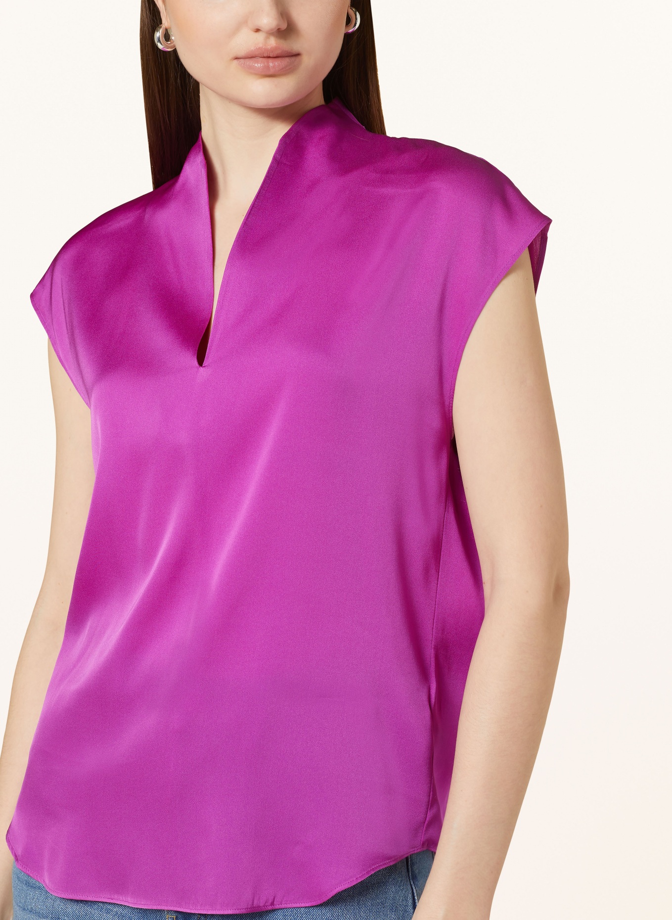 REPEAT Silk top, Color: FUCHSIA (Image 4)