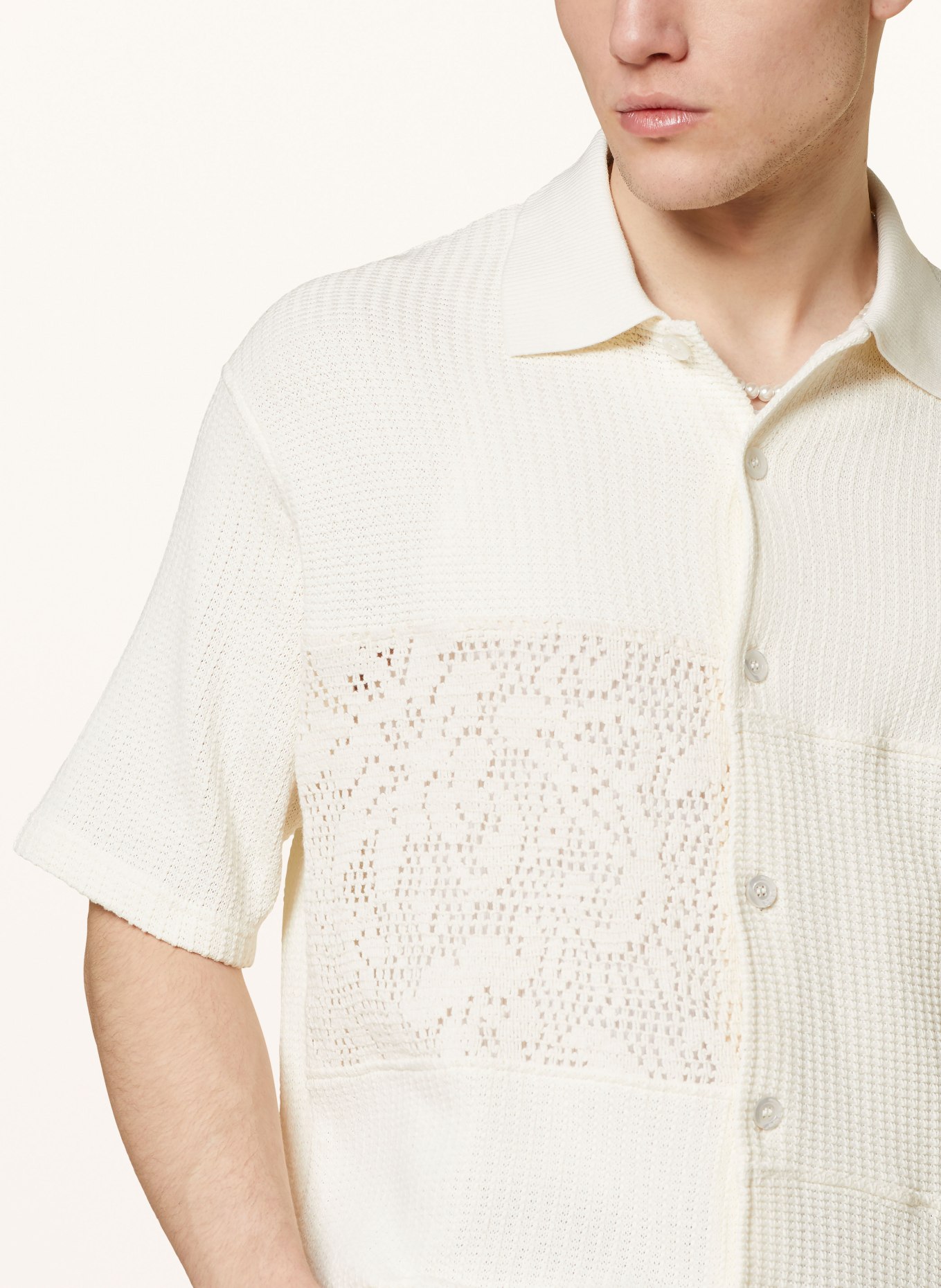 DRÔLE DE MONSIEUR Knit shirt comfort fit, Color: CREAM (Image 4)