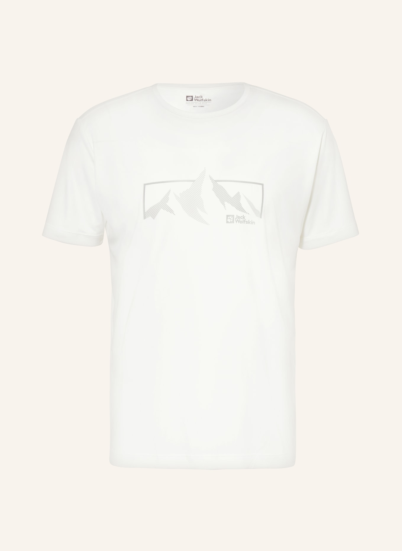 Jack Wolfskin T-shirt PEAK GRAPHIC, Color: WHITE (Image 1)
