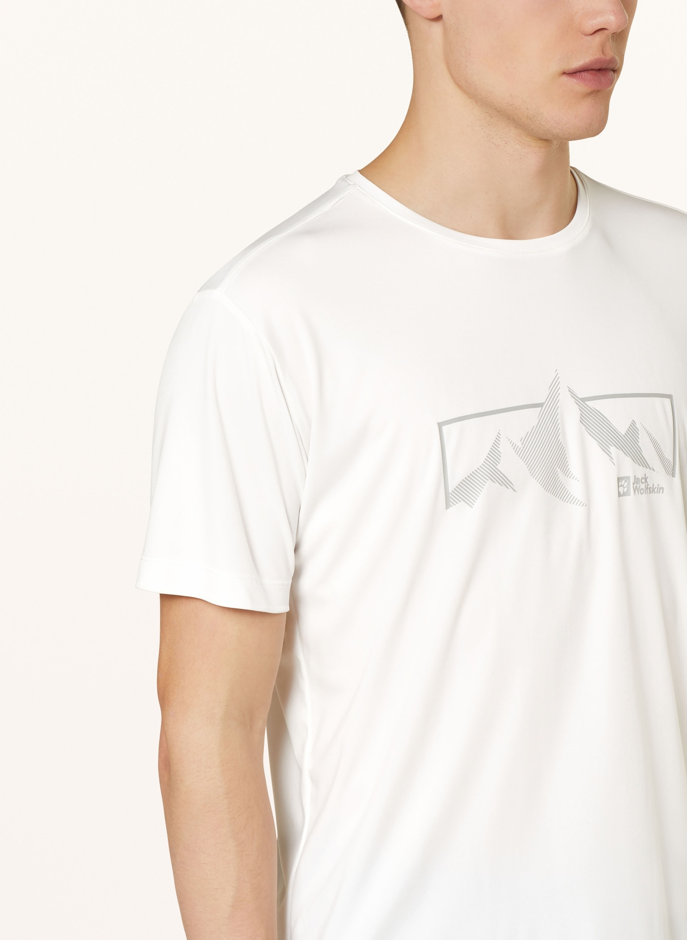 Jack Wolfskin T-shirt PEAK GRAPHIC, Color: WHITE (Image 4)