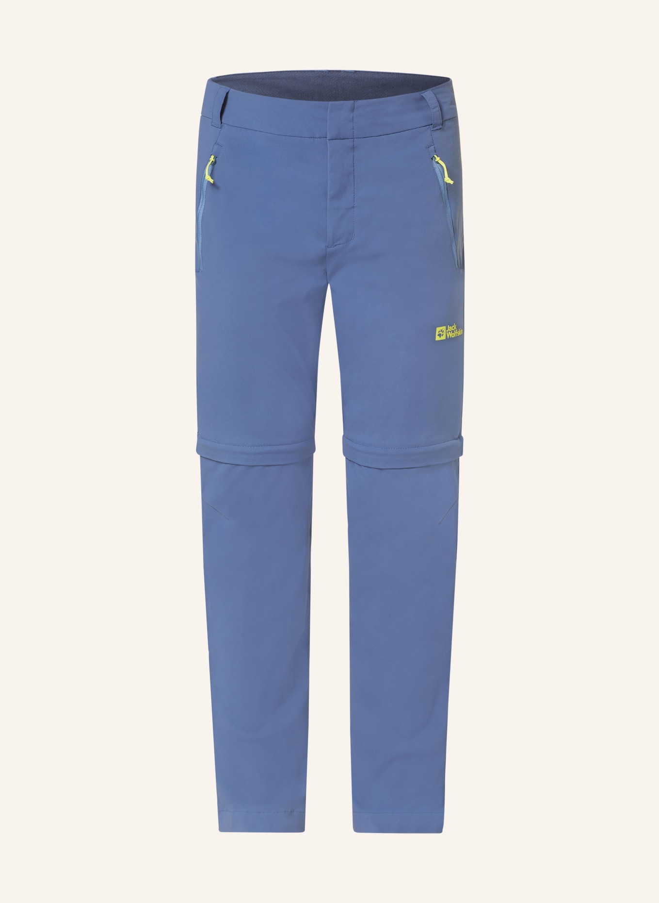 Jack Wolfskin Zip-off trousers GLASTAL, Color: BLUE/ NEON YELLOW (Image 1)