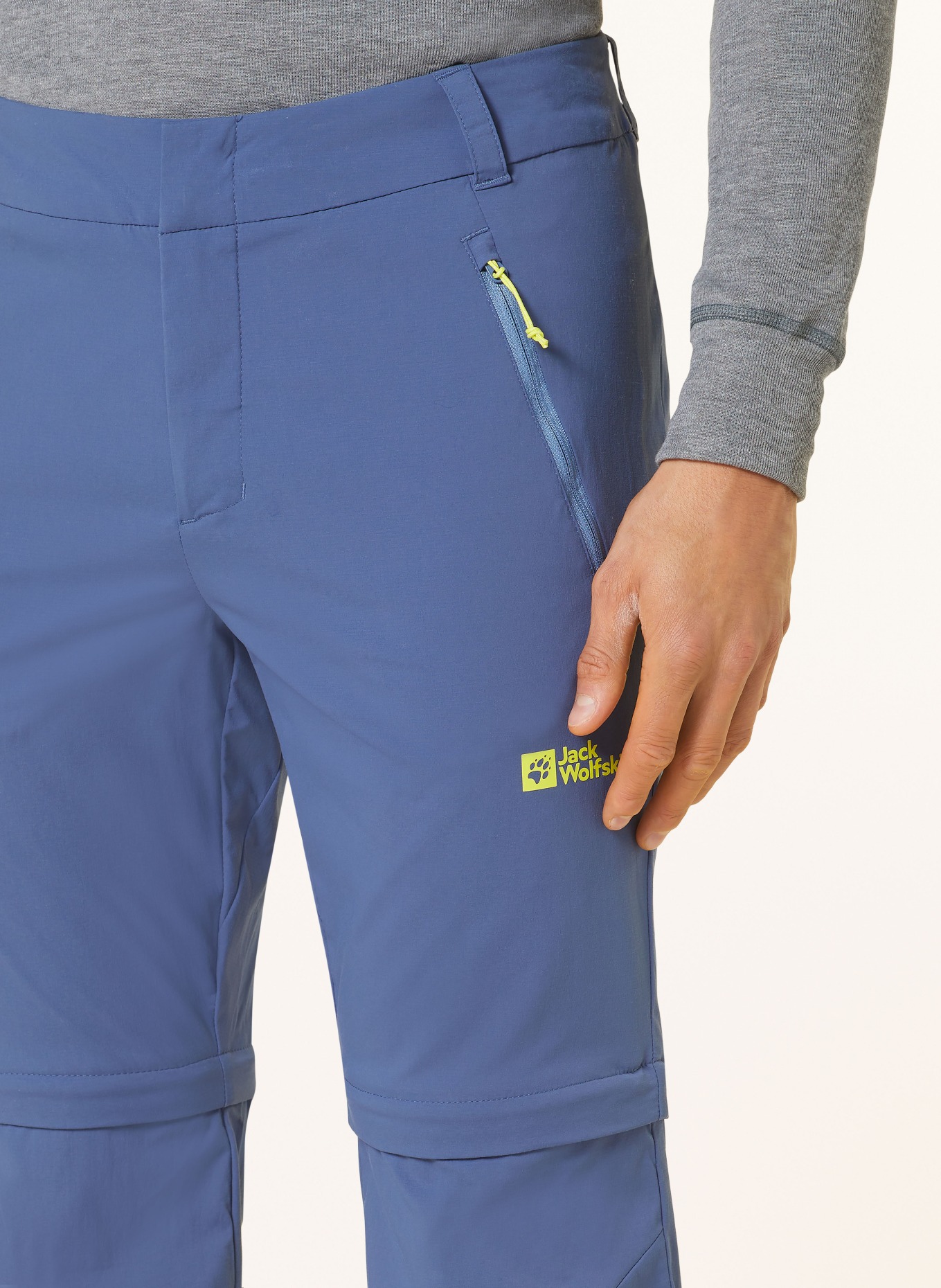 Jack Wolfskin Zip-off trousers GLASTAL, Color: BLUE/ NEON YELLOW (Image 6)