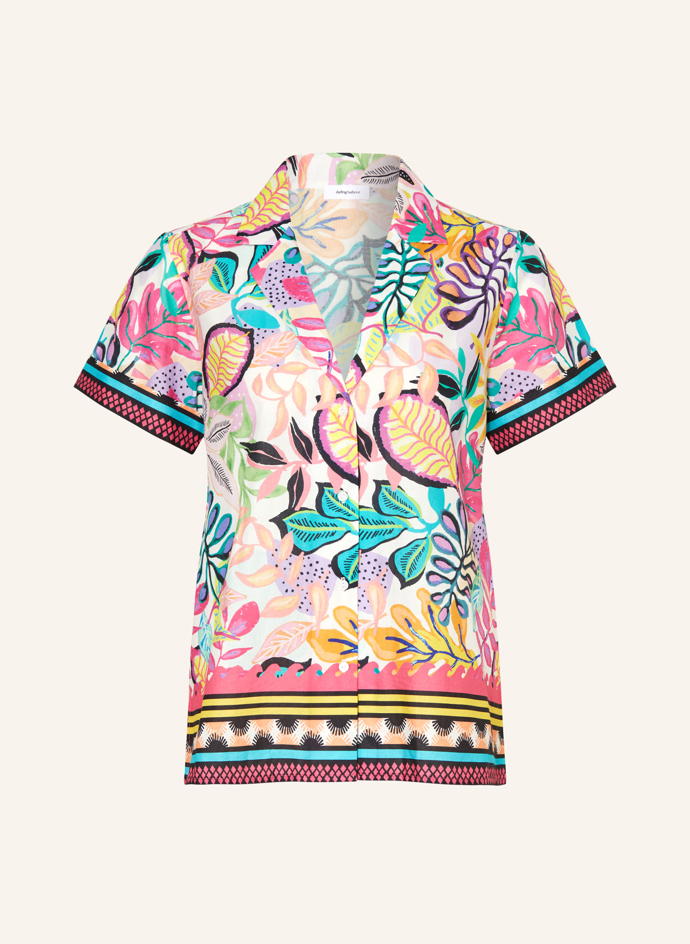 darling harbour Blouse, Color: WHITE/ PINK/ YELLOW (Image 1)