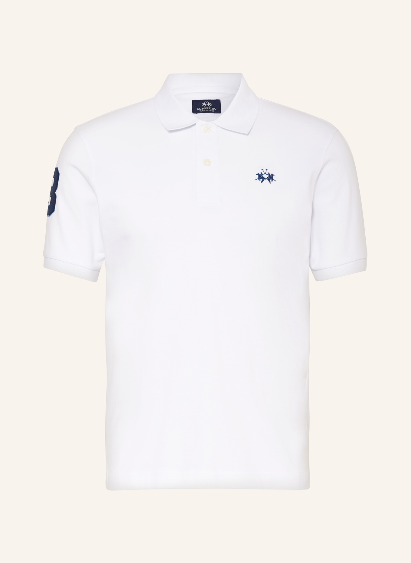 LA MARTINA Jersey polo shirt slim fit, Color: WHITE (Image 1)