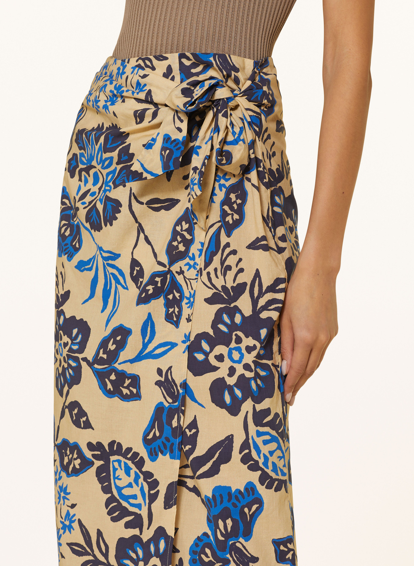 ottod'ame Wrap skirt, Color: BEIGE/ BLUE/ DARK BLUE (Image 4)