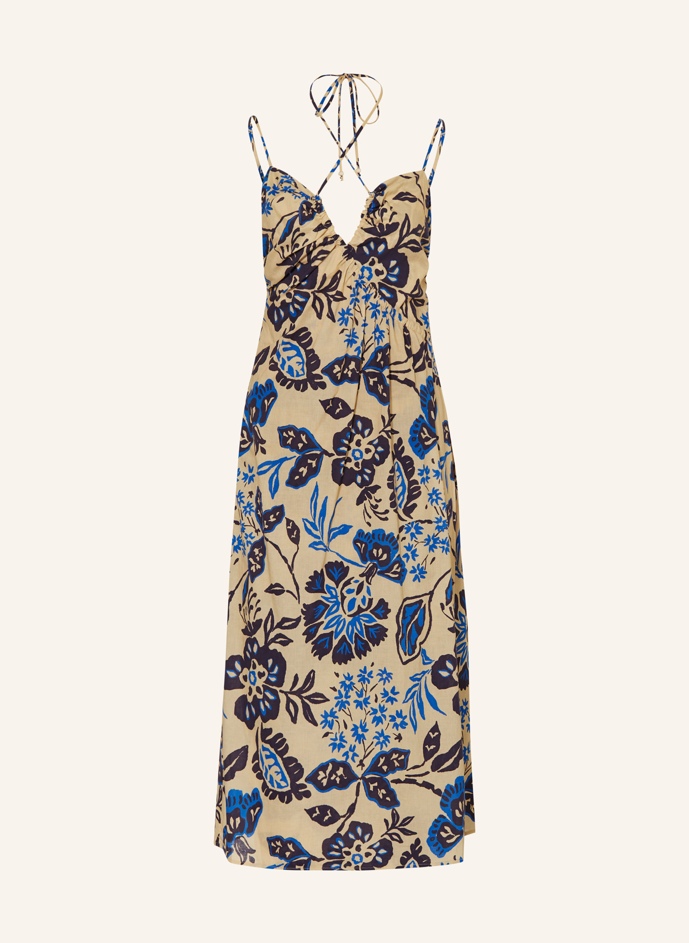 ottod'ame Dress in wrap look, Color: BEIGE/ DARK BLUE/ BLUE (Image 1)