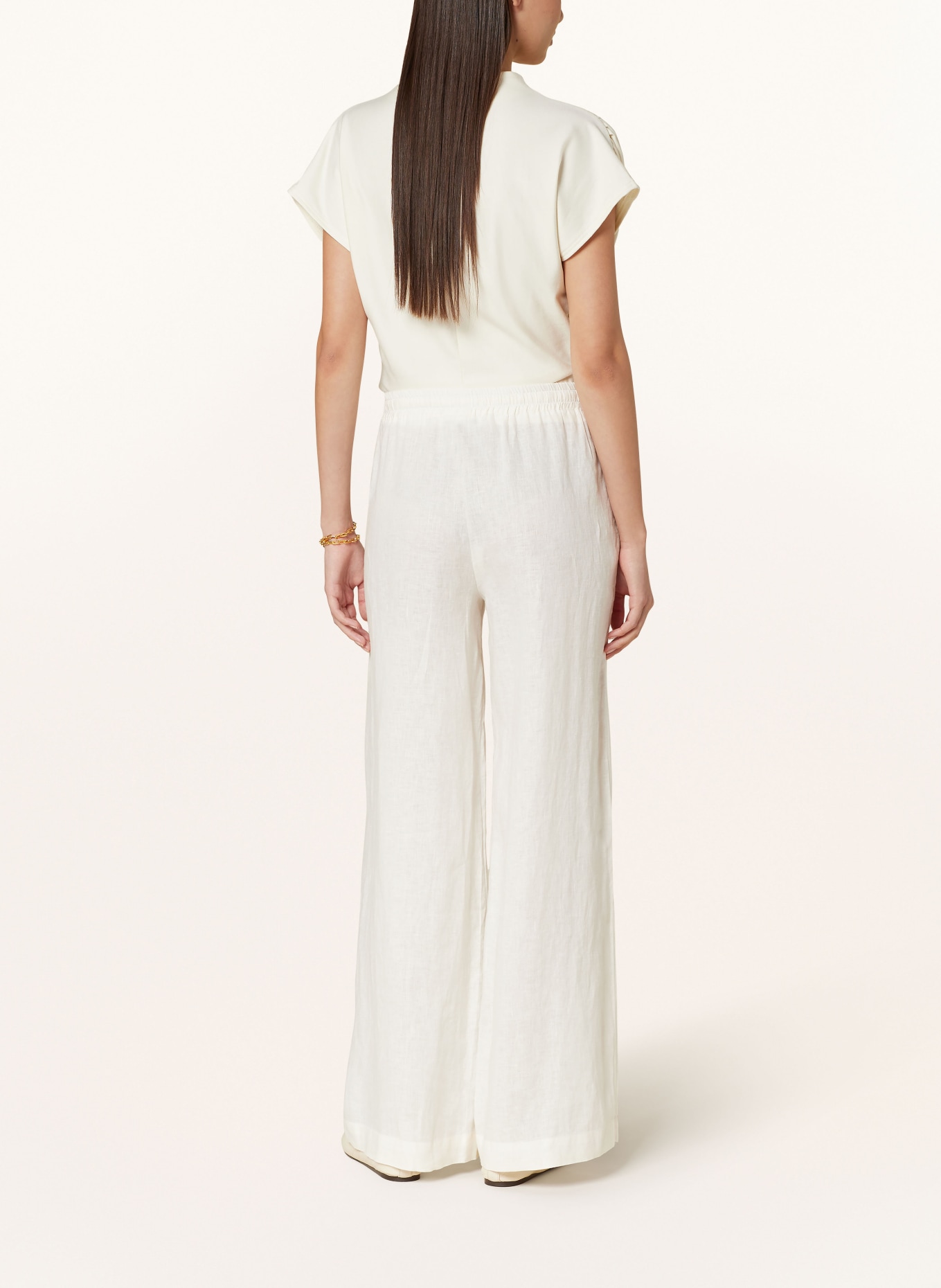 ottod'ame Wide leg trousers made of linen, Color: ECRU (Image 3)