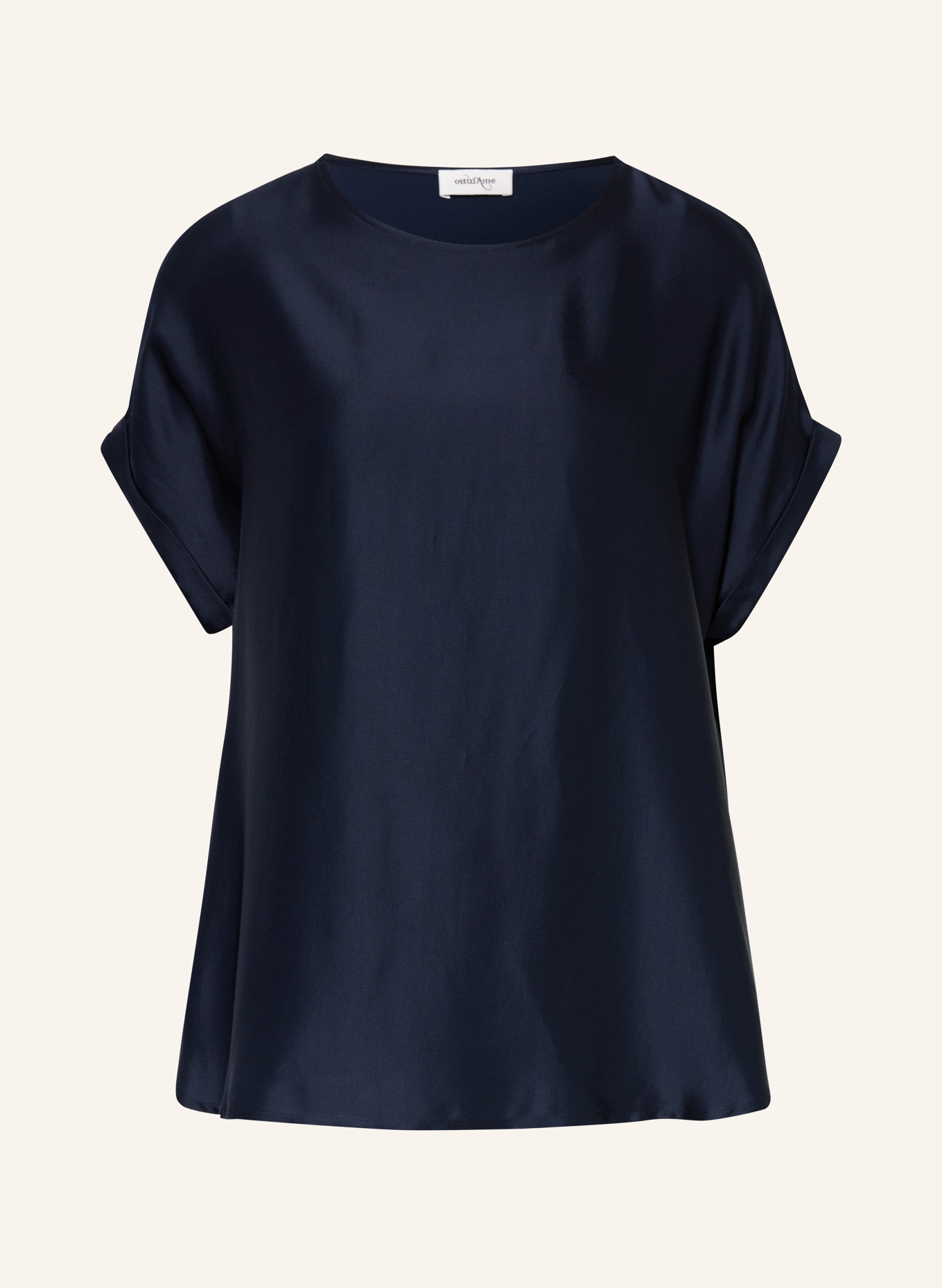ottod'ame Blusenshirt aus Satin, Farbe: DUNKELBLAU (Bild 1)