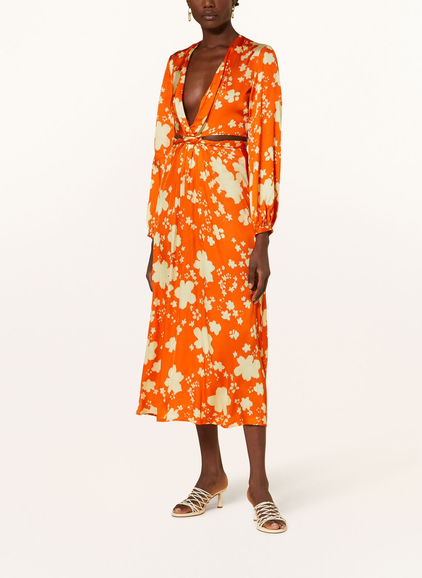 ottod'ame Dress with cut-outs, Color: ORANGE/ LIGHT YELLOW (Image 2)