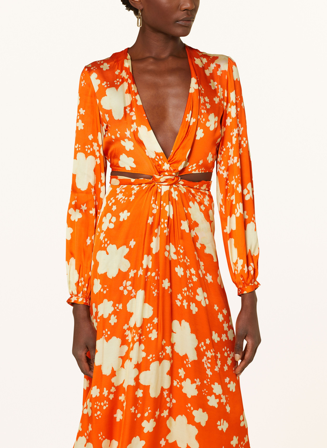 ottod'ame Dress with cut-outs, Color: ORANGE/ LIGHT YELLOW (Image 4)