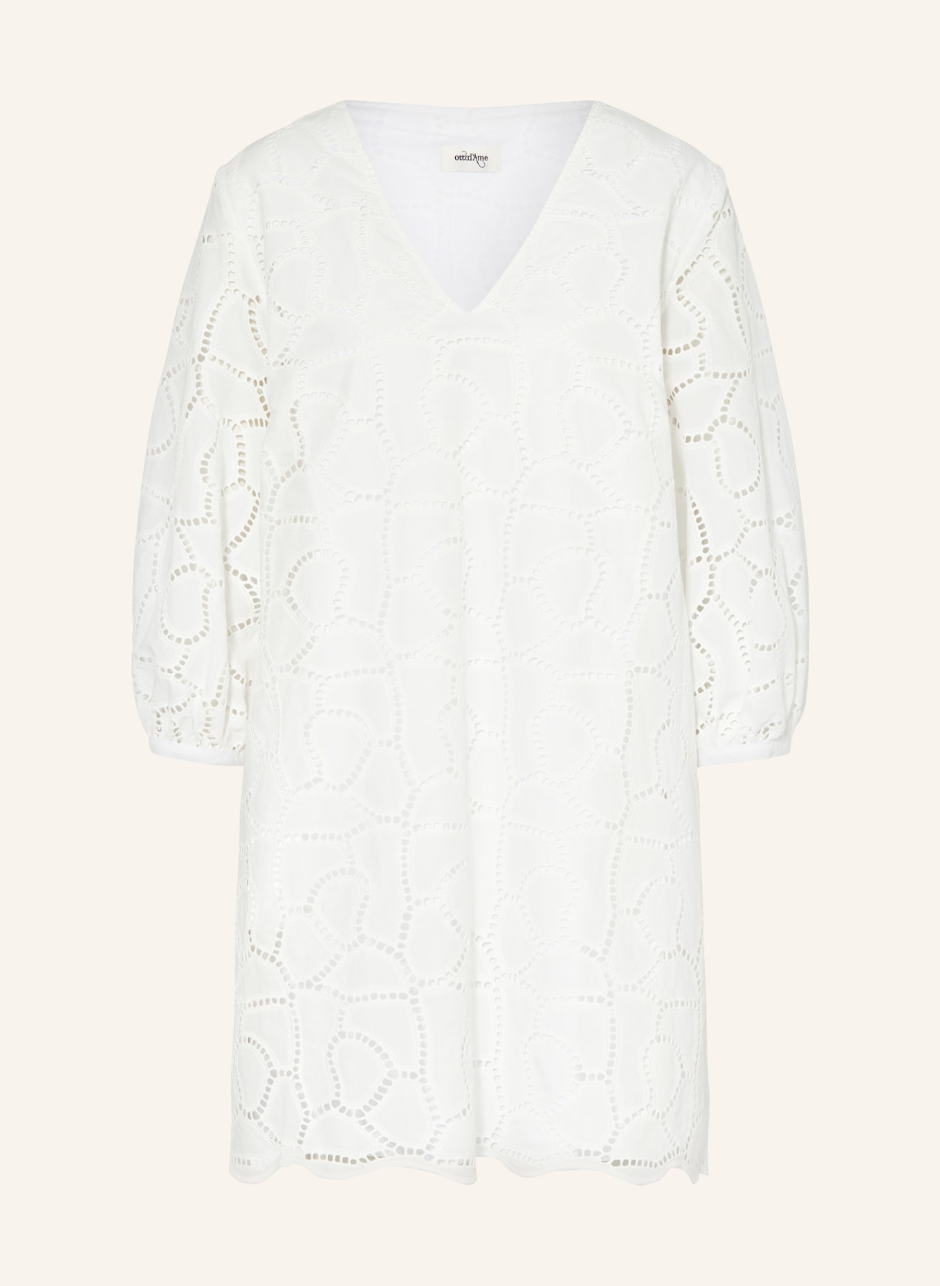 ottod'ame Lace dress with 3/4 sleeve, Color: WHITE (Image 1)