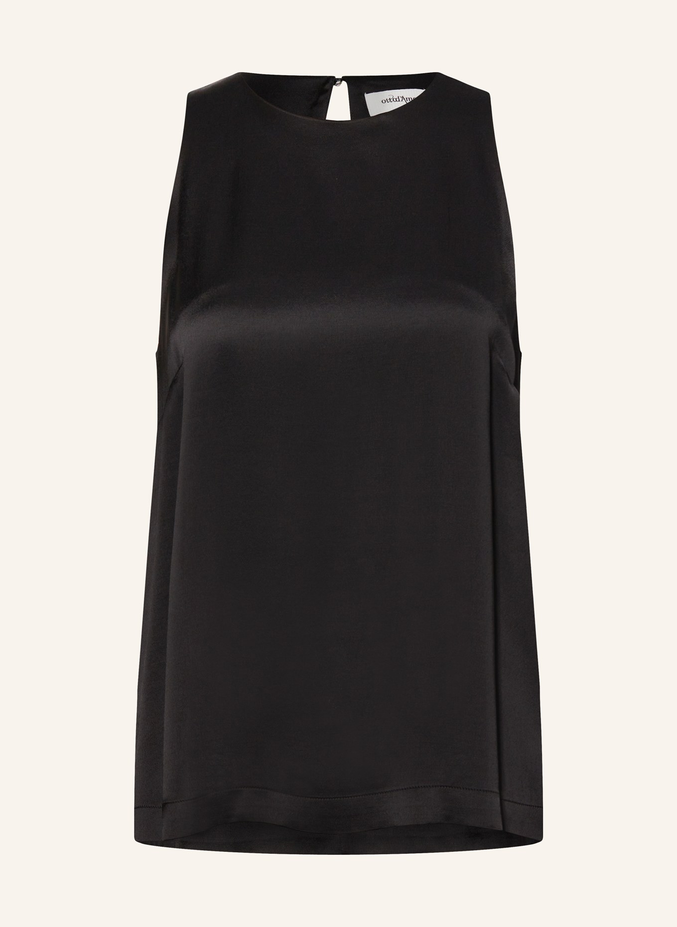 ottod'ame Blouse top in satin, Color: BLACK (Image 1)