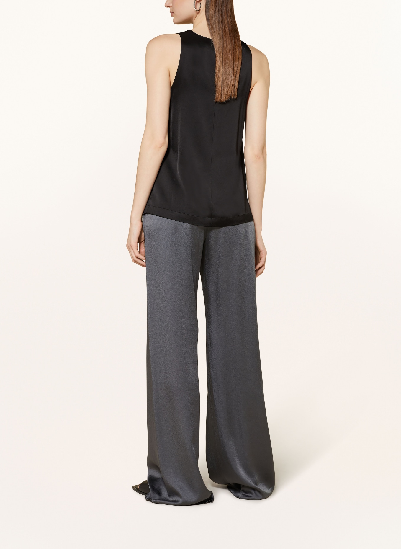 ottod'ame Blouse top in satin, Color: BLACK (Image 3)