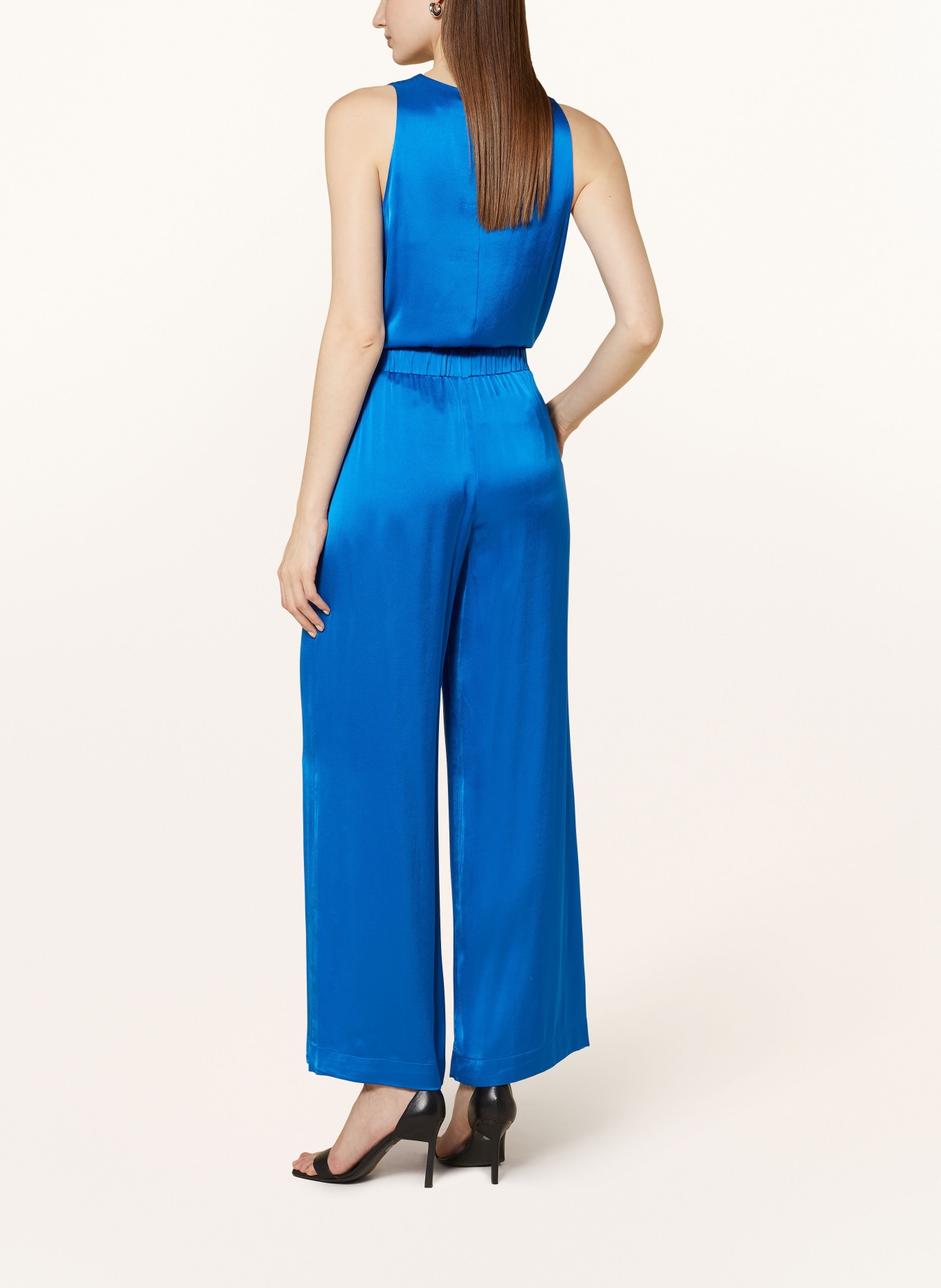 ottod'ame Wide leg trousers in satin, Color: BLUE (Image 3)