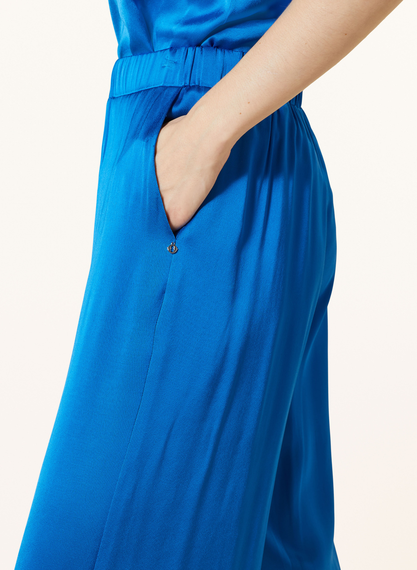 ottod'ame Wide leg trousers in satin, Color: BLUE (Image 5)