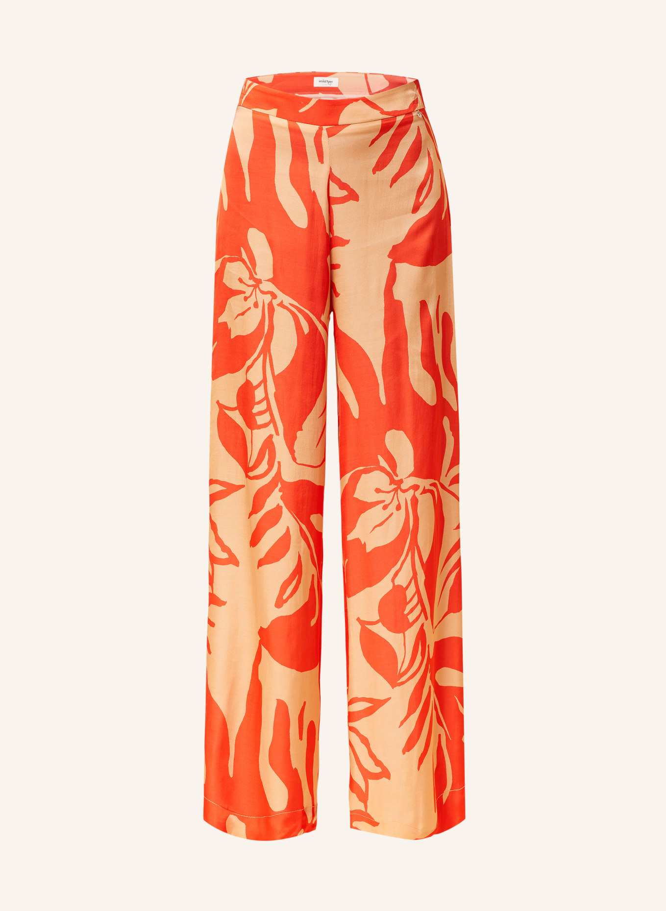 ottod'ame Wide leg trousers in satin, Color: DARK ORANGE/ LIGHT ORANGE (Image 1)