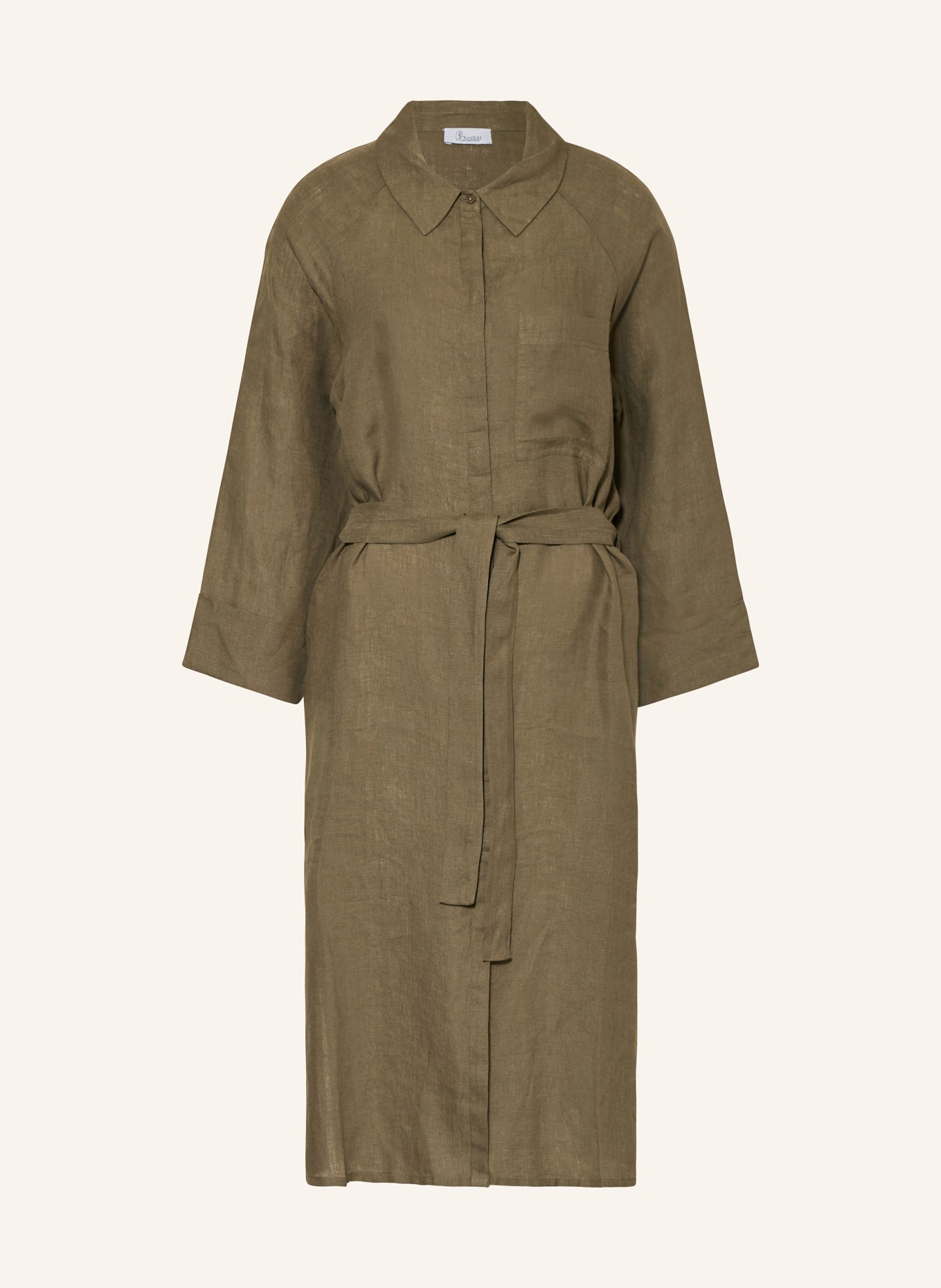 Princess GOES HOLLYWOOD Shirt dress made of linen with 3/4 sleeves, Color: KHAKI (Image 1)
