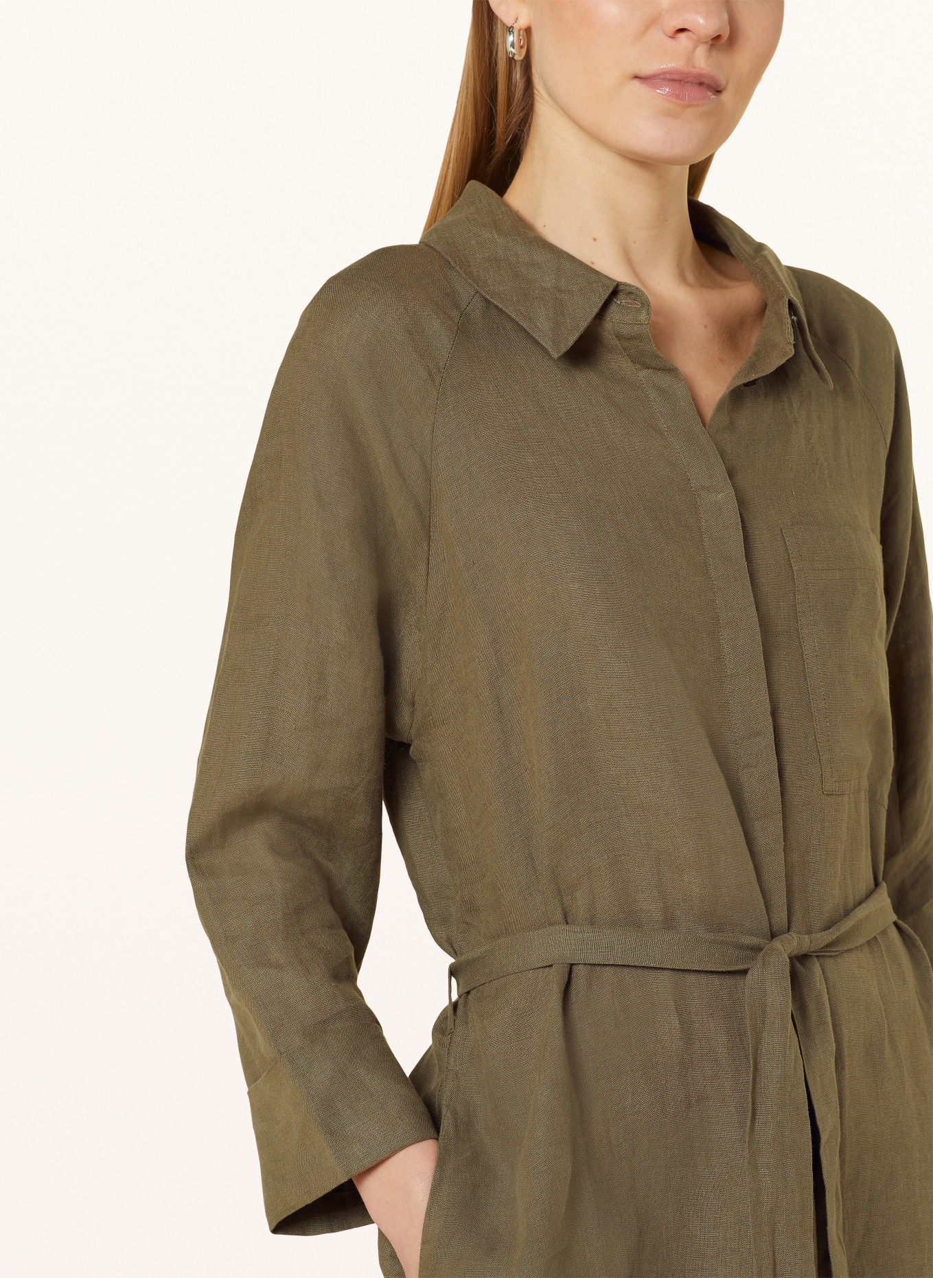 Princess GOES HOLLYWOOD Shirt dress made of linen with 3/4 sleeves, Color: KHAKI (Image 4)