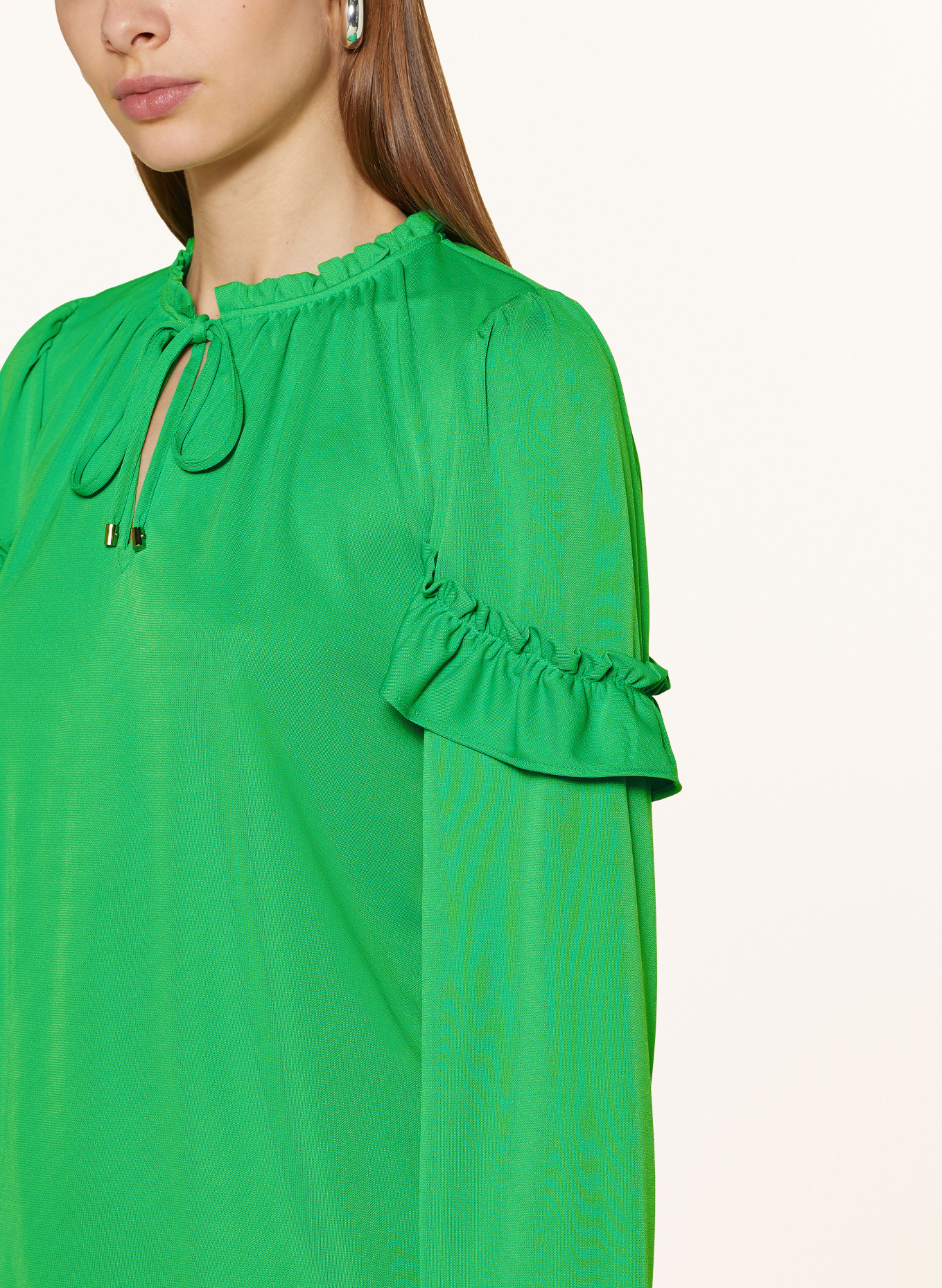 LAUREN RALPH LAUREN Shirt blouse in jersey with ruffles, Color: NEON GREEN (Image 4)