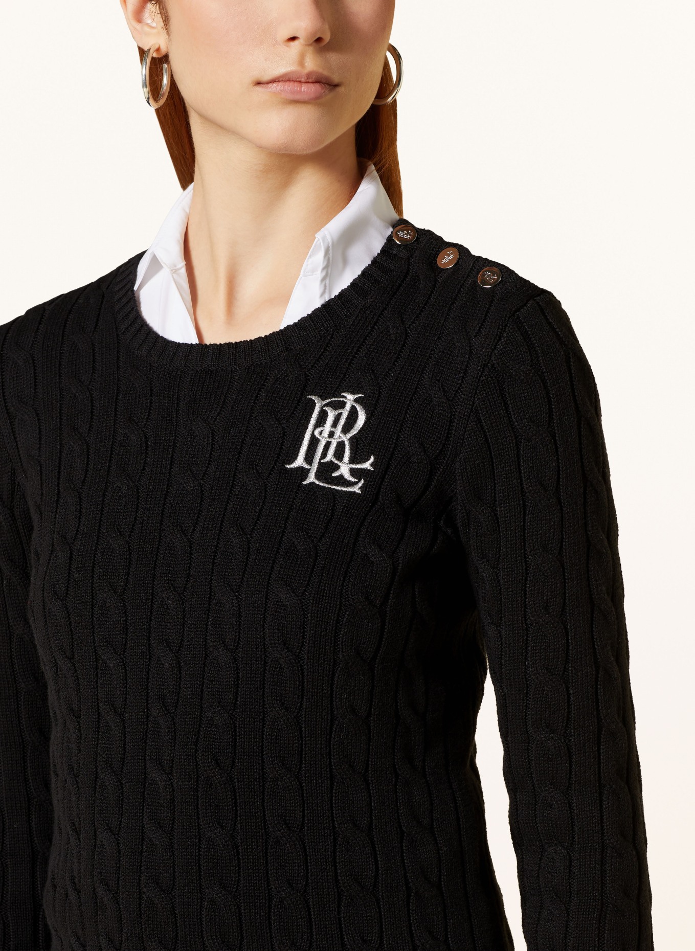 LAUREN RALPH LAUREN Sweater with glitter thread, Color: BLACK (Image 4)