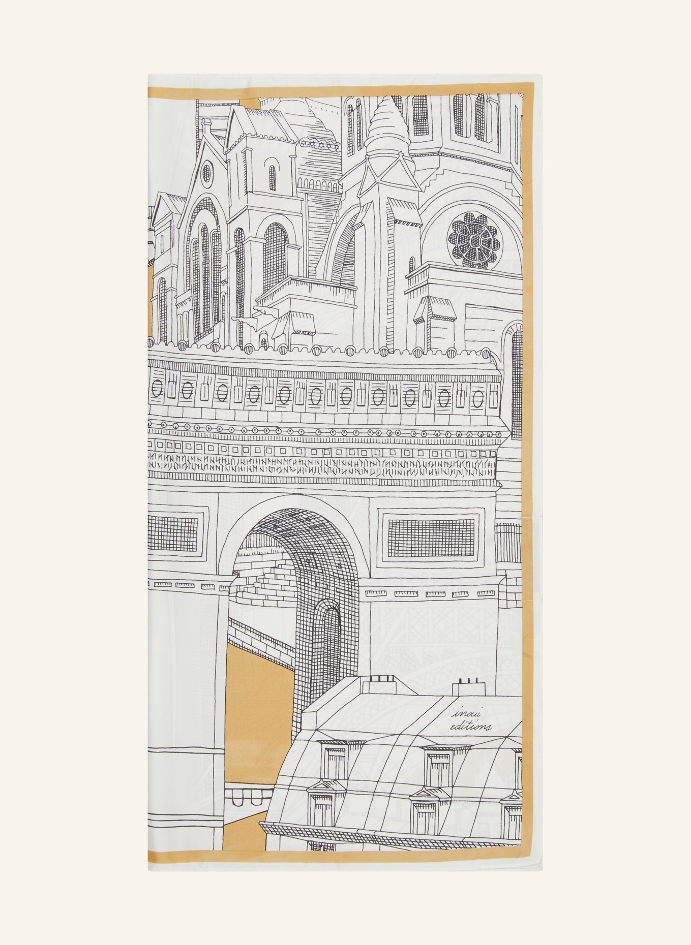 INOUI EDITIONS Seidentuch PARIS, Farbe: WEISS/ BRAUN/ SCHWARZ (Bild 1)