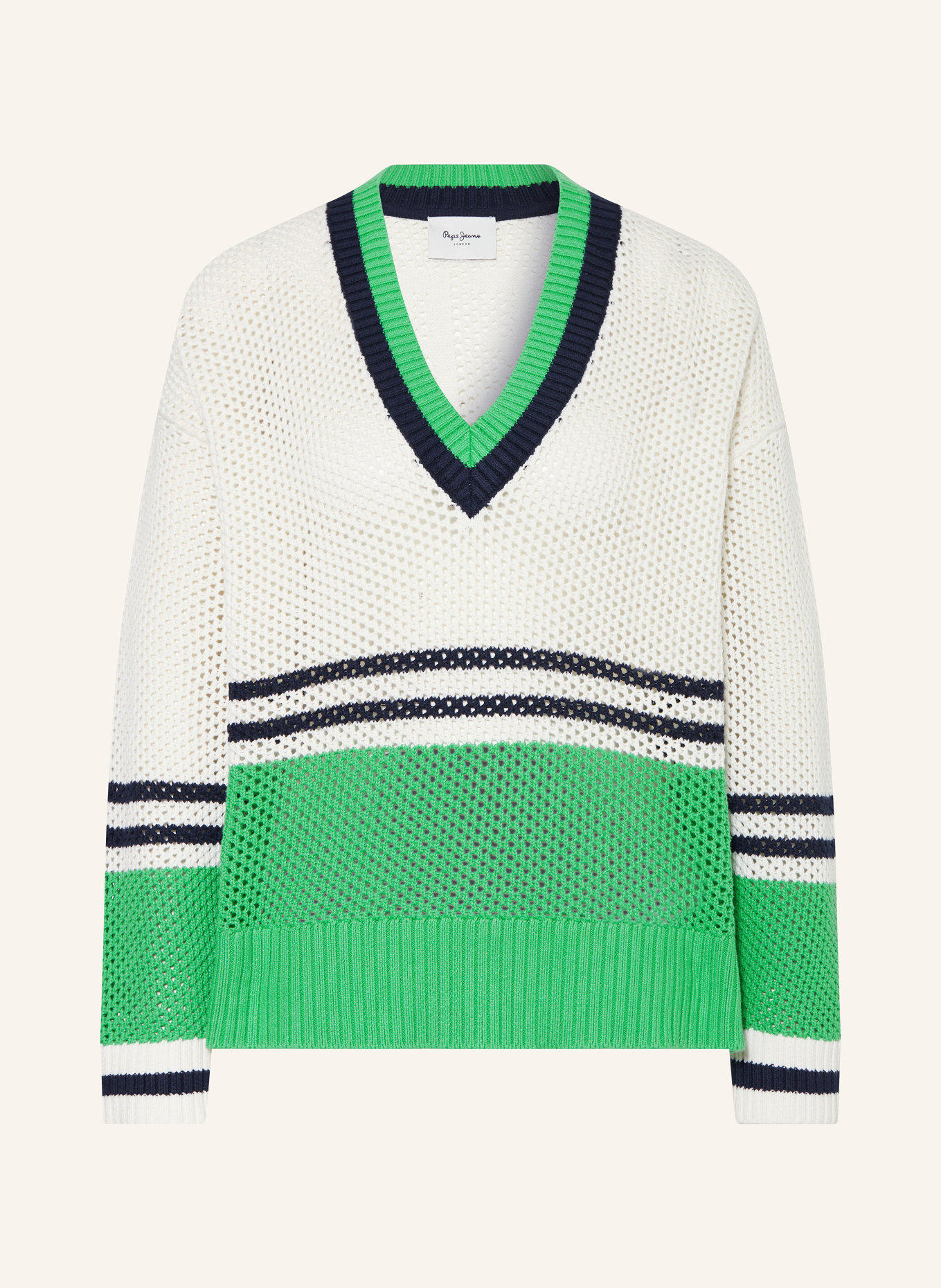 Pepe Jeans Sweater, Color: ECRU/ GREEN/ BLACK (Image 1)